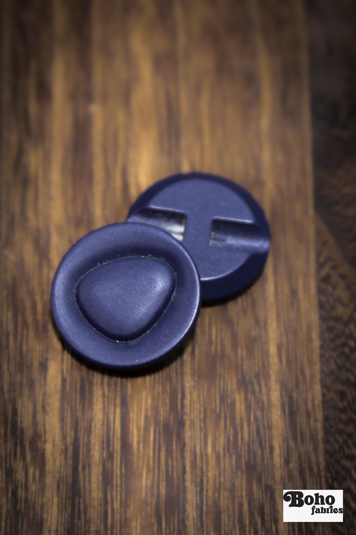 Vintage Navy Blue Rounded Triangle Shank Buttons - Boho Fabrics - Buttons & Snaps