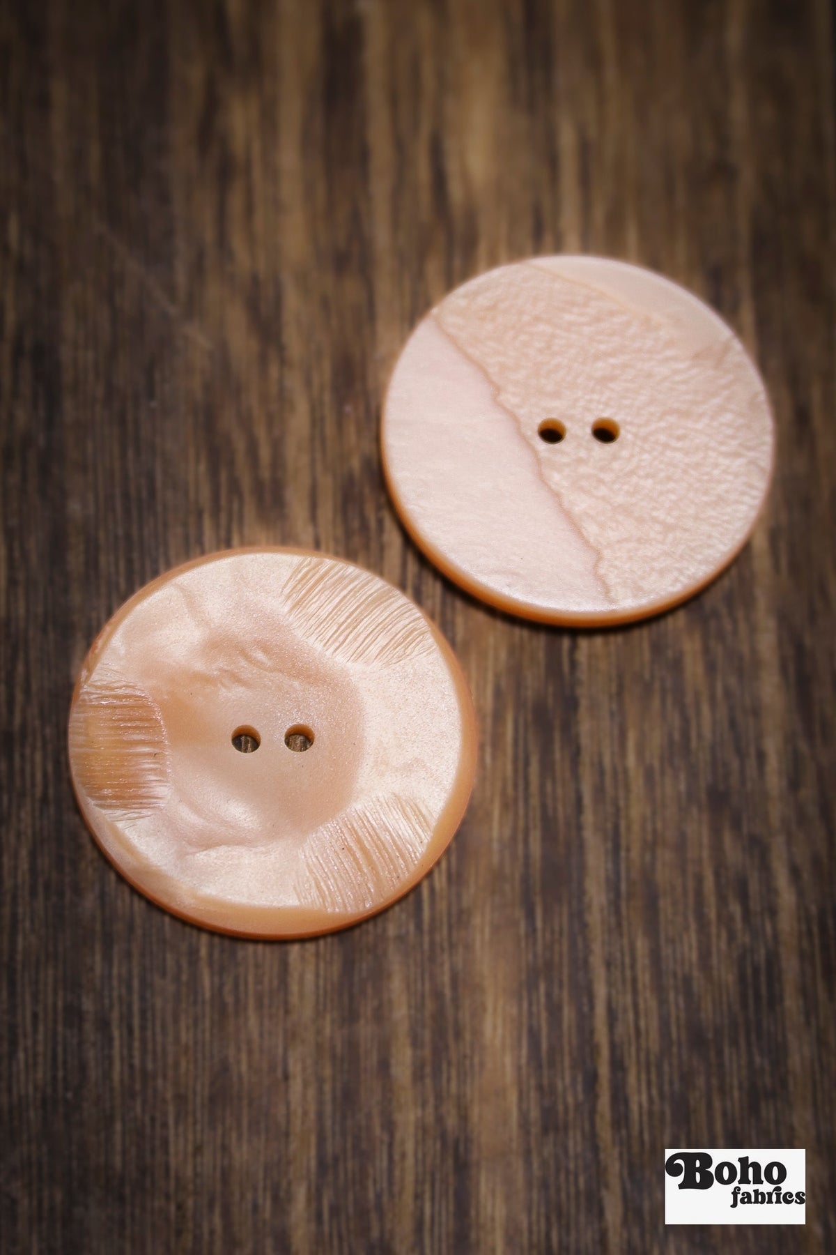 Vintage Peach Luster Two-Hole Buttons - Boho Fabrics - Buttons & Snaps