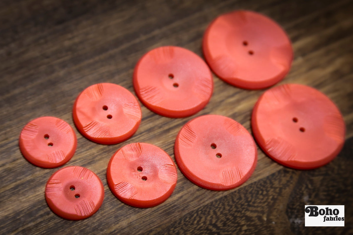 Vintage Persimmon Two-Hole Buttons - Boho Fabrics - Buttons & Snaps
