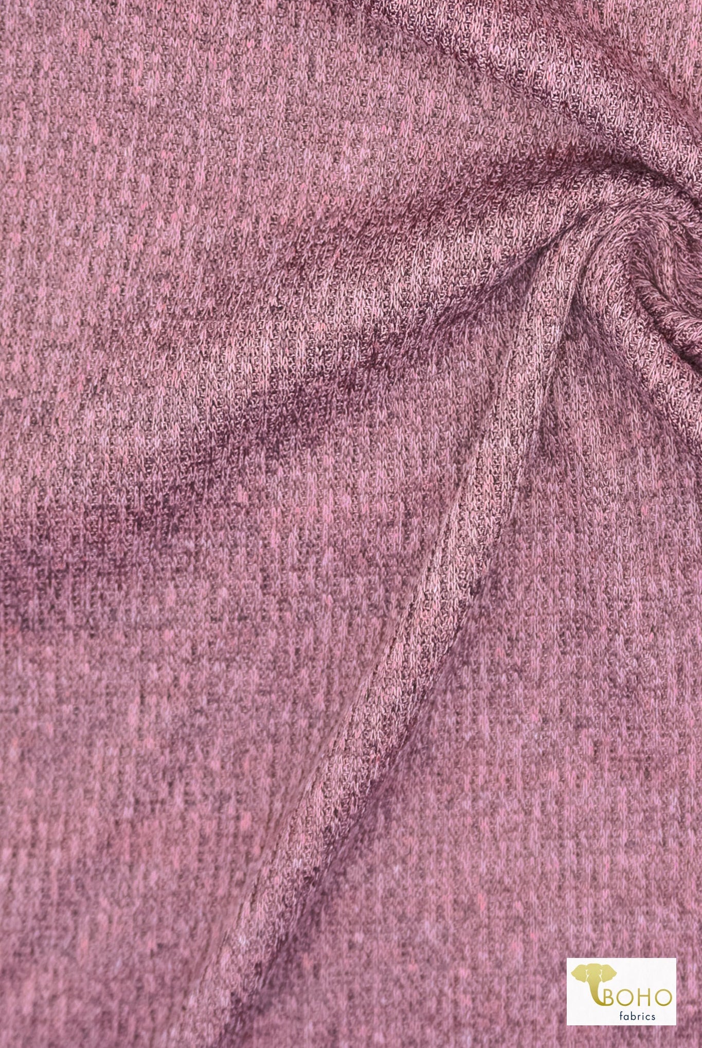 Vintage Pink, Rib Knit Fabric - Boho Fabrics - Rib Solid, Knit Fabric