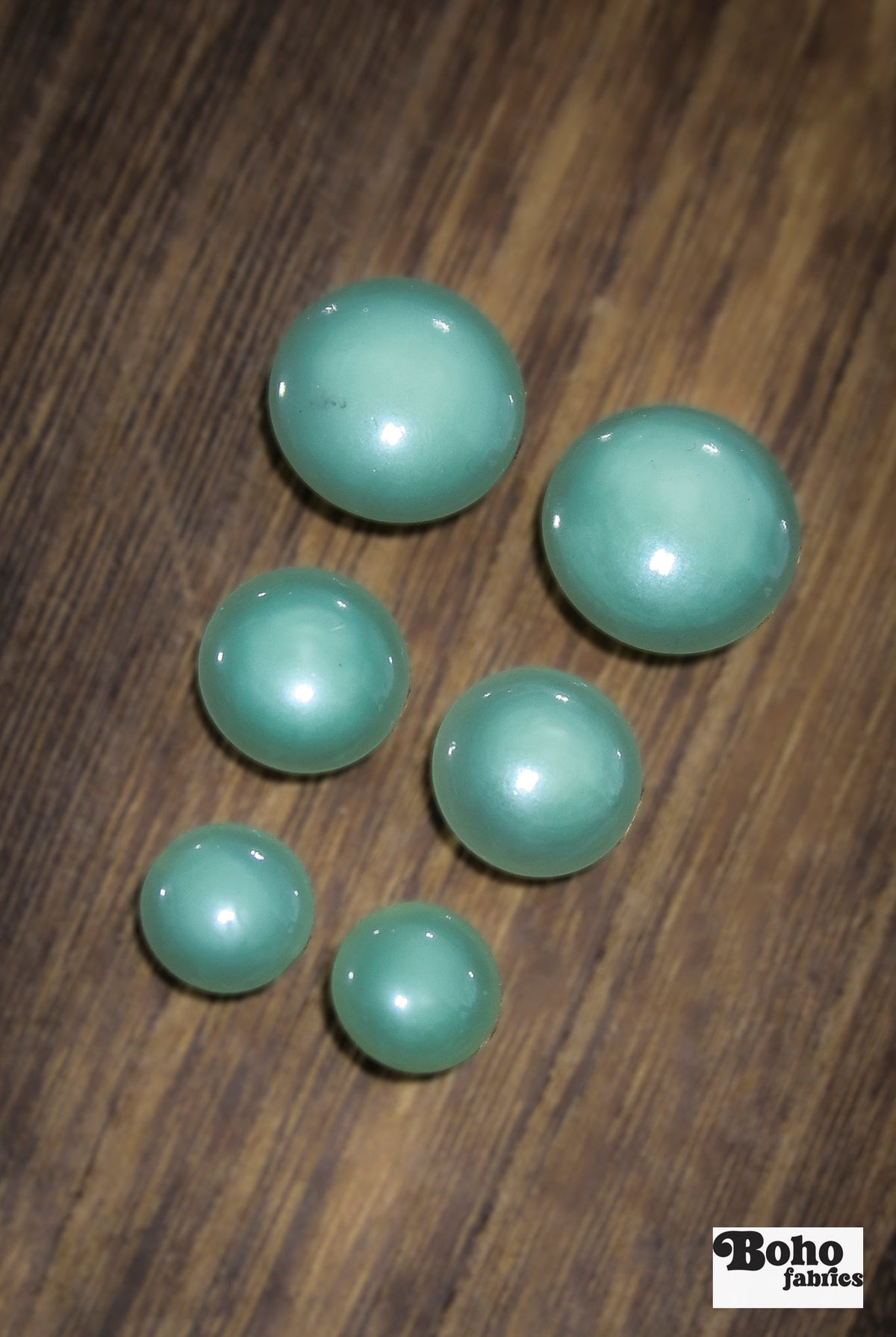 Vintage Teal Dome Shank Buttons. 11.5mm, 14mm, 18mm - Boho Fabrics - Buttons & Snaps