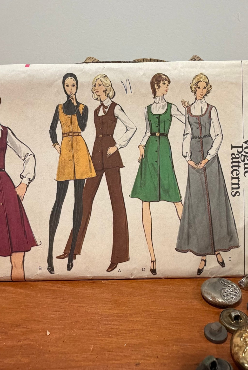 Vogue Sewing Pattern #8341 — Jumper, Tunic & Pants, Size 12, Bust 34, Vintage 1970s - Boho Fabrics - Sewing Patterns