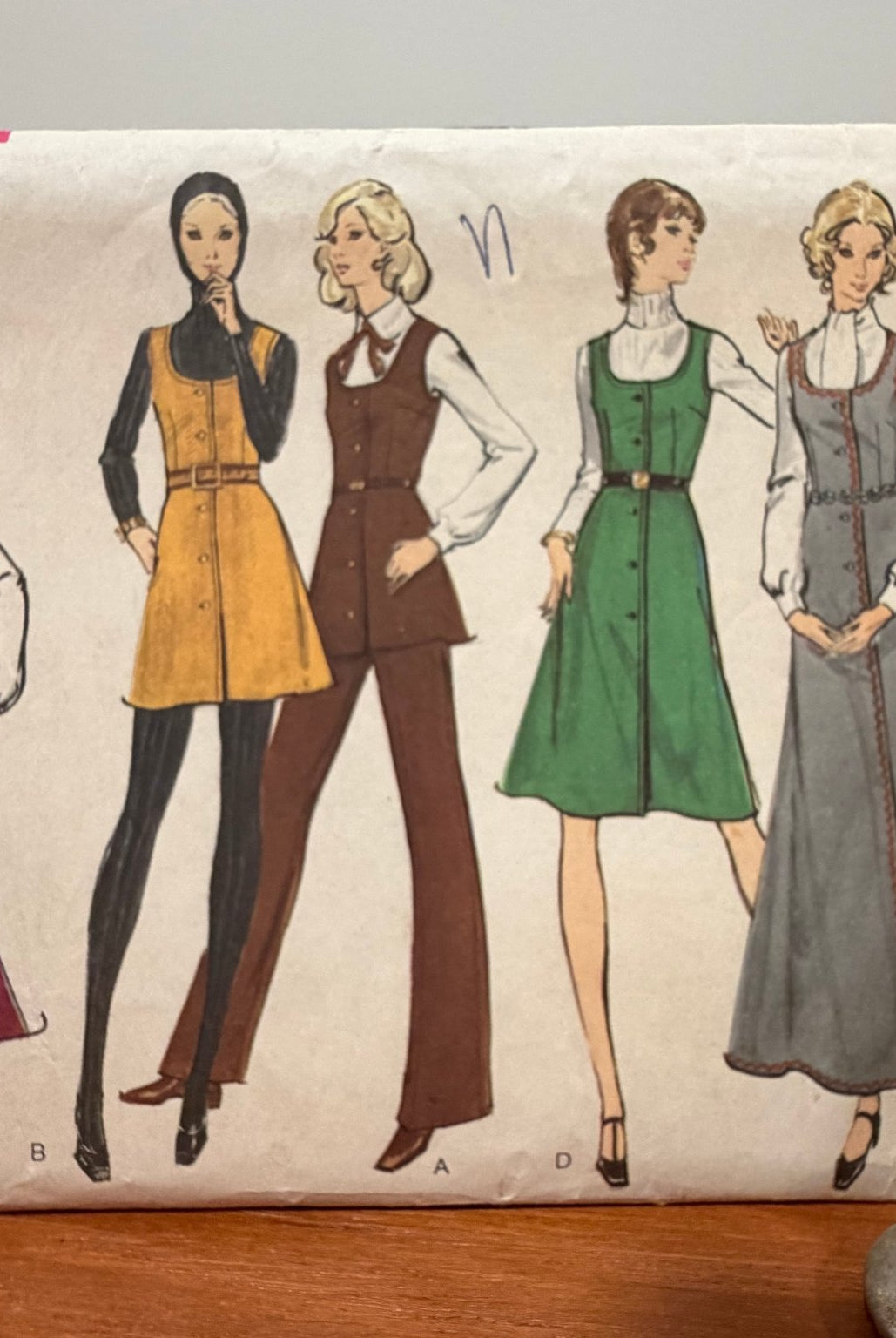 Vogue Sewing Pattern #8341 — Jumper, Tunic & Pants, Size 12, Bust 34, Vintage 1970s - Boho Fabrics - Sewing Patterns