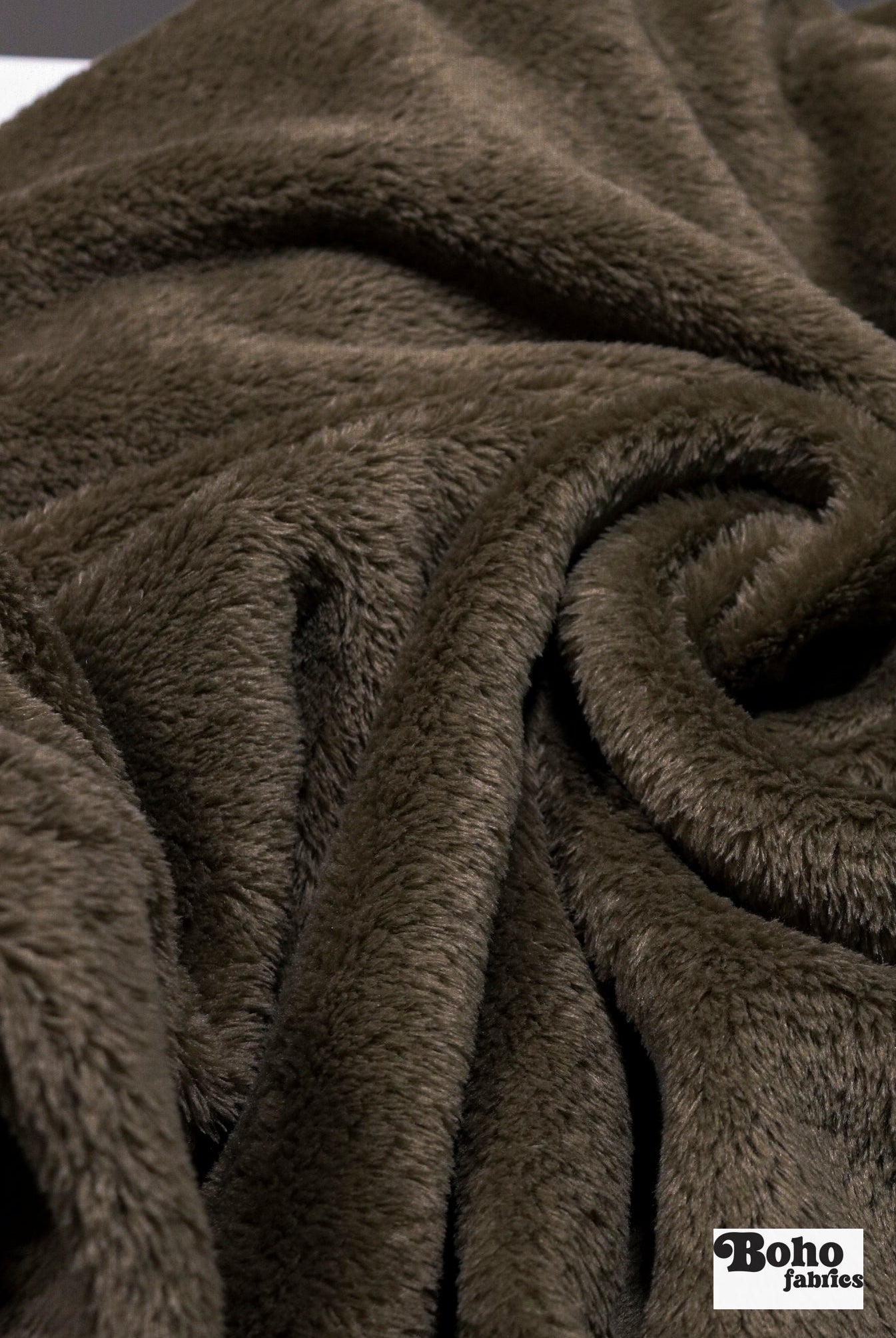 Walnut Brown, Classic Double - Velour High Loft Fleece Fabric by Polartec 2nds - Boho Fabrics - Performance Fabrics
