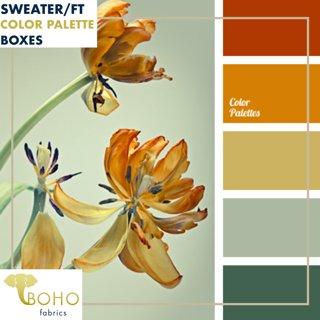"Warm Florals" Sweater/French Terry Knit Palette Bundle - Boho Fabrics