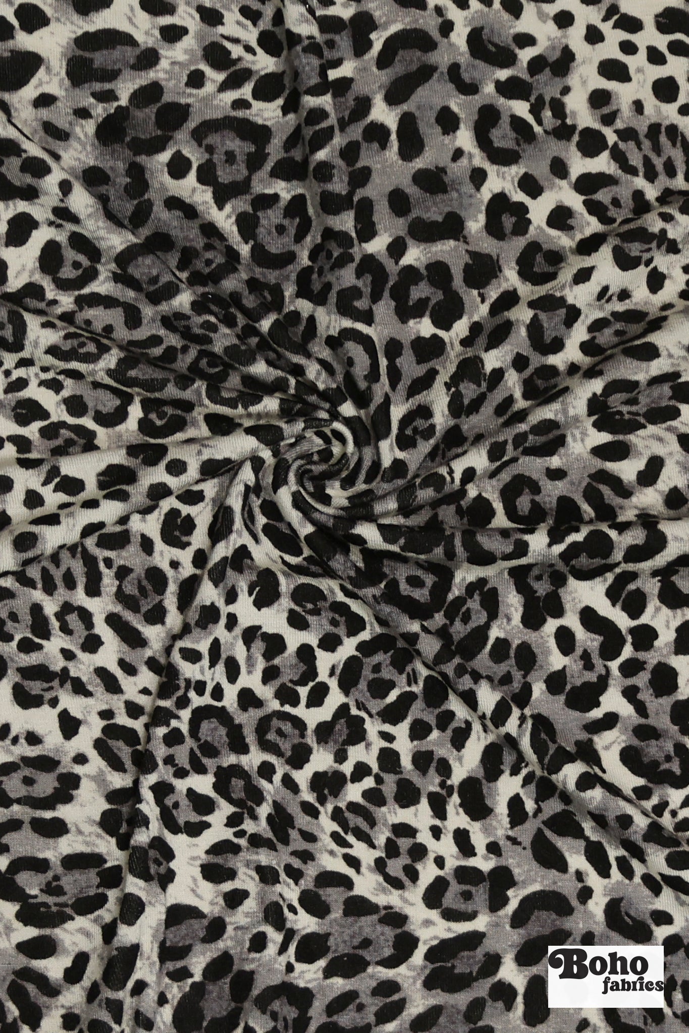 Warm Gray Leopard Print, Rayon Spandex Jersey Knit Fabric - Boho Fabrics - Rayon Jersey Solid, Knit Fabric