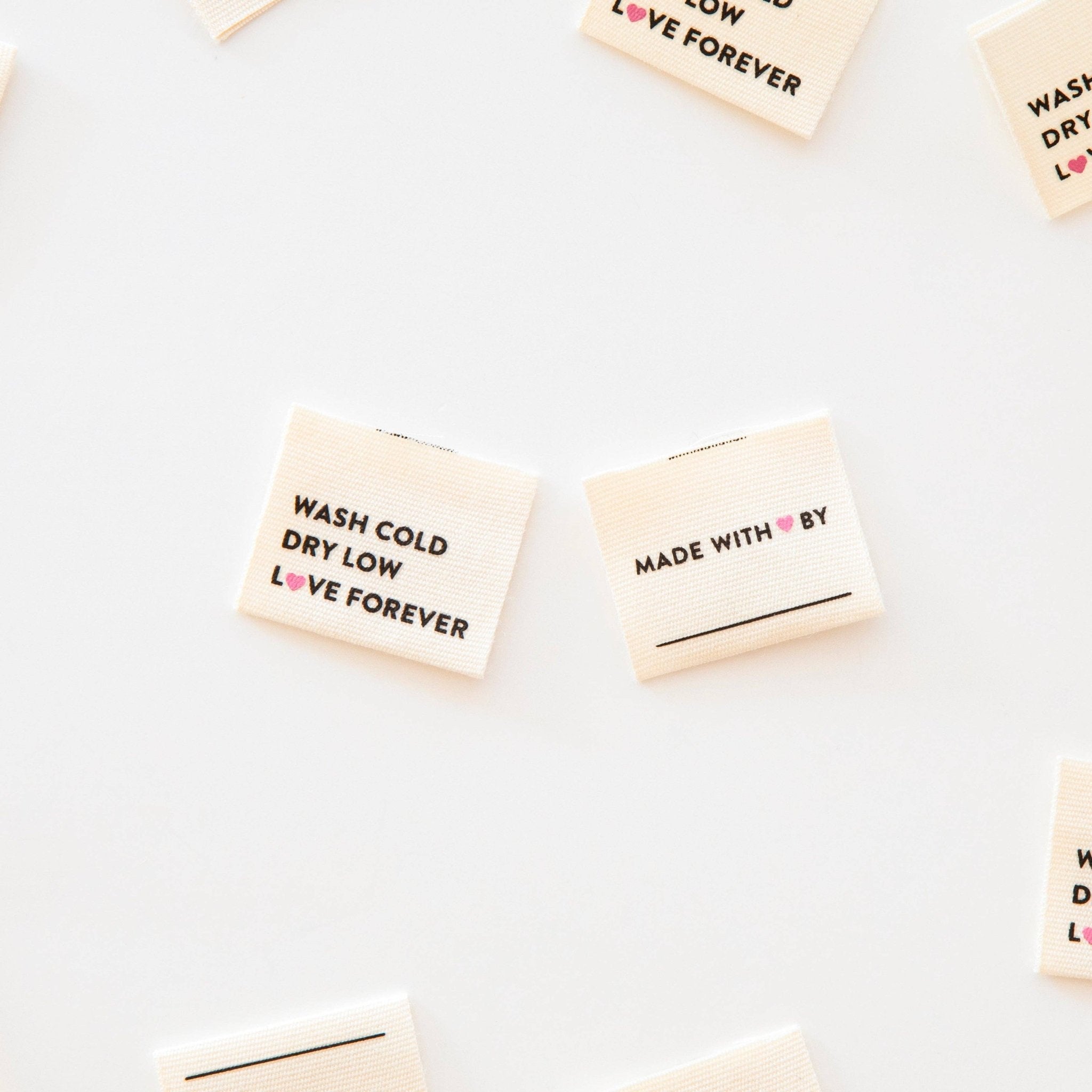 Wash Cold Dry Low Organic Cotton Sewing and Quilting Labels - Boho Fabrics -