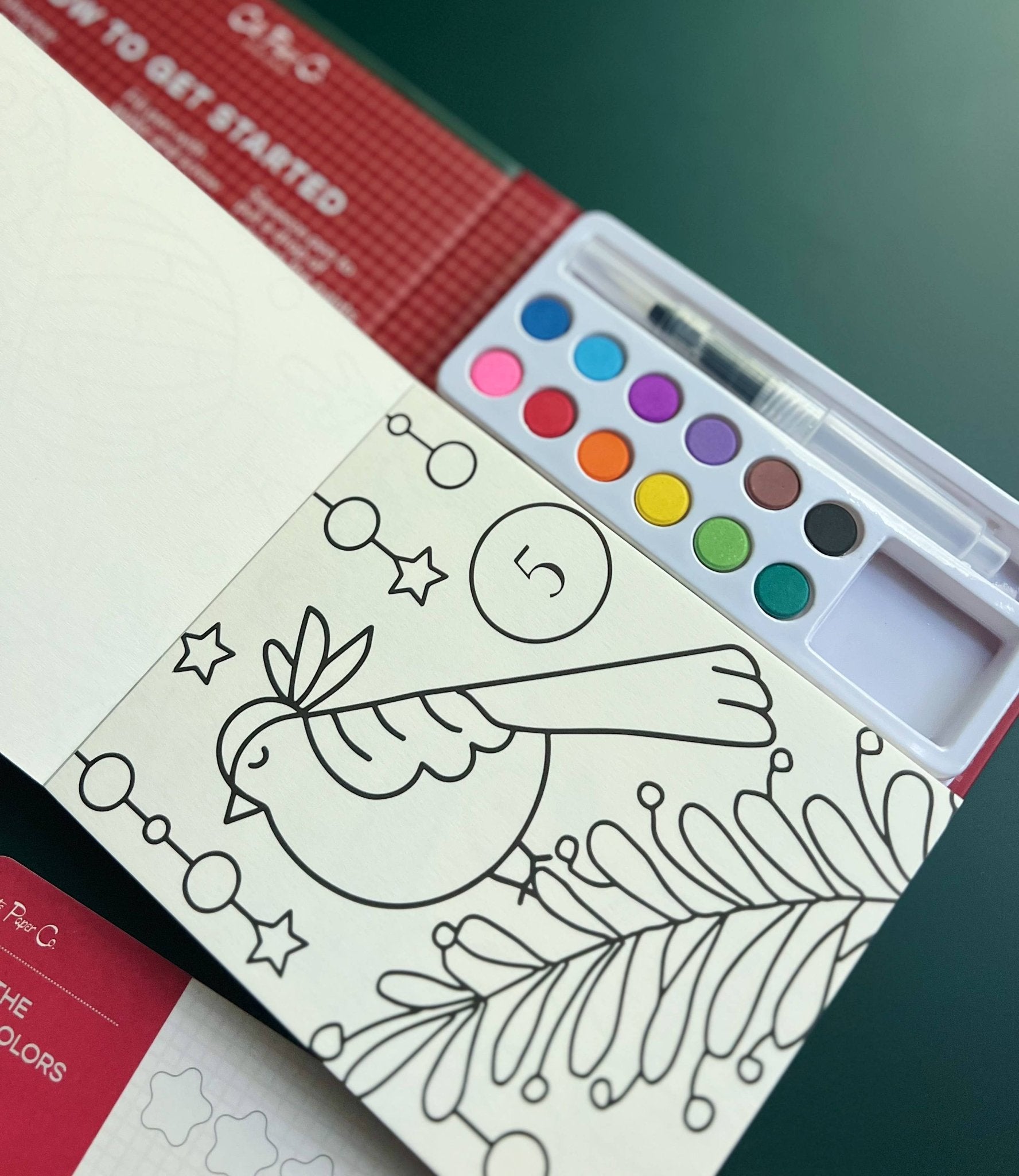 Watercolor Book and Paint Set - Advent Calendar - Boho Fabrics - Painting Kits & Supplies