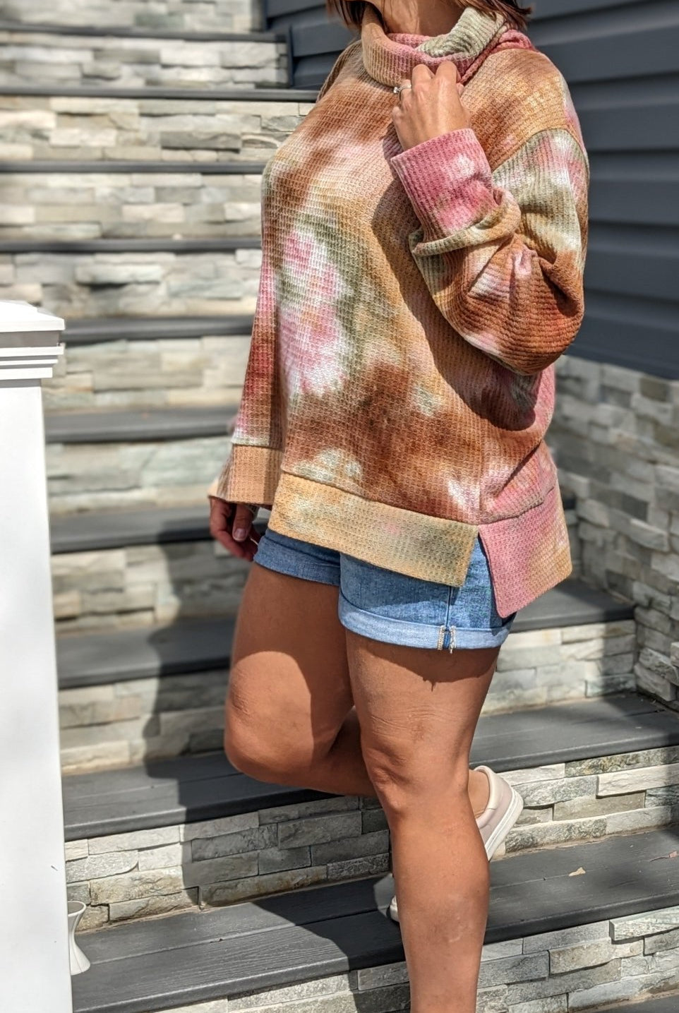 Watermelon Nebula, Brushed Waffle Knit Print - Boho Fabrics