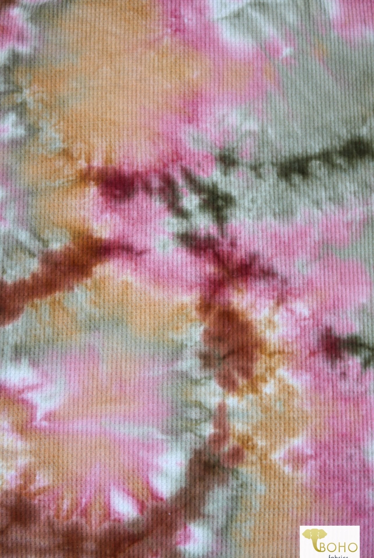 Watermelon Nebula, Brushed Waffle Knit Print - Boho Fabrics