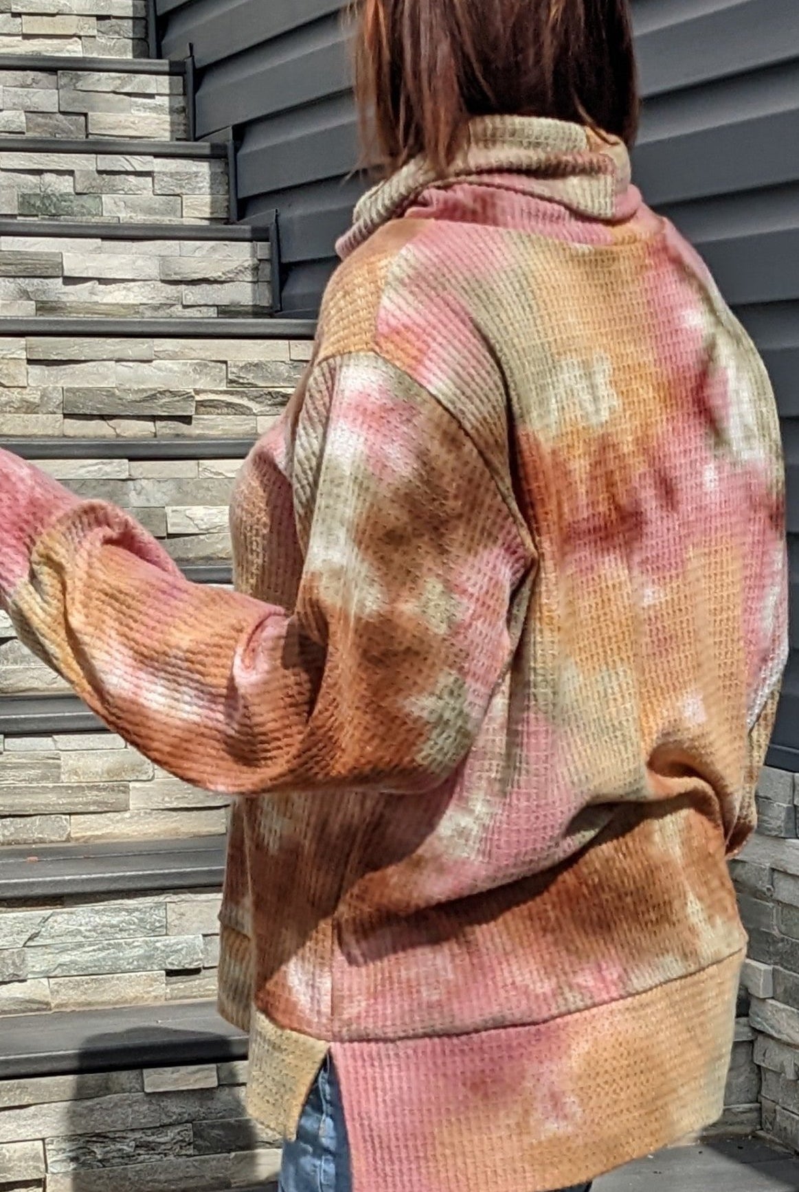 Watermelon Nebula, Brushed Waffle Knit Print - Boho Fabrics