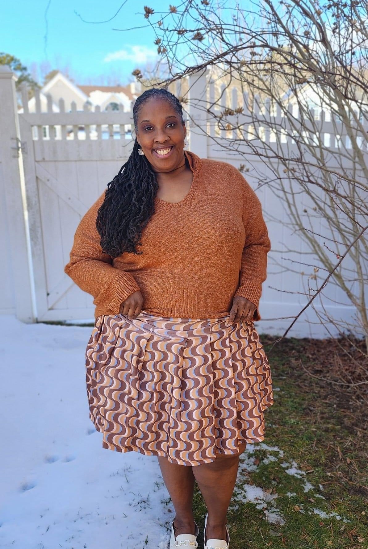 Wavy Retro, Ponte Knit - Boho Fabrics