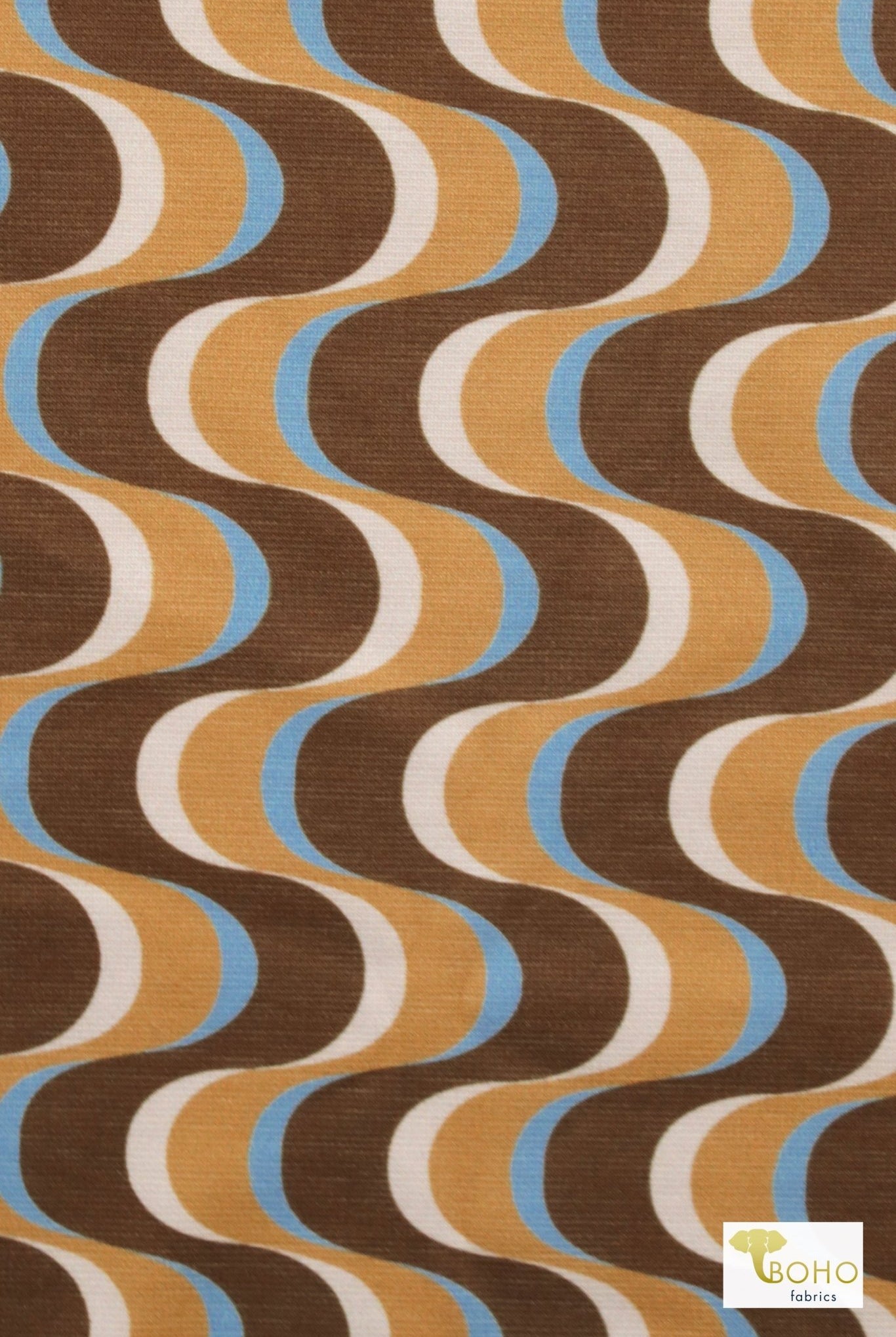 Wavy Retro, Ponte Knit - Boho Fabrics