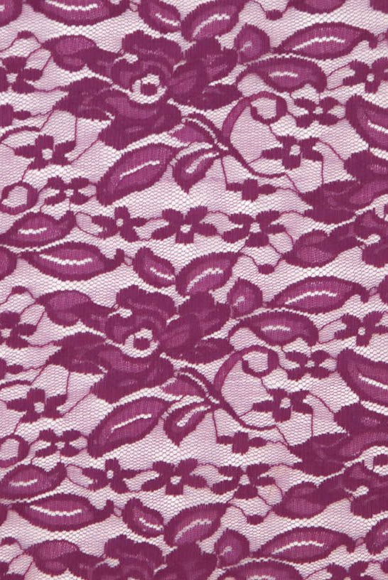 Whimsical Florals in Magenta. Stretch Lace. SL-116. - Boho Fabrics