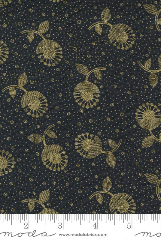 Whispers Metallic Black Gold 33550 14MG Moda 1 - Boho Fabrics - Quilting Cotton, Woven