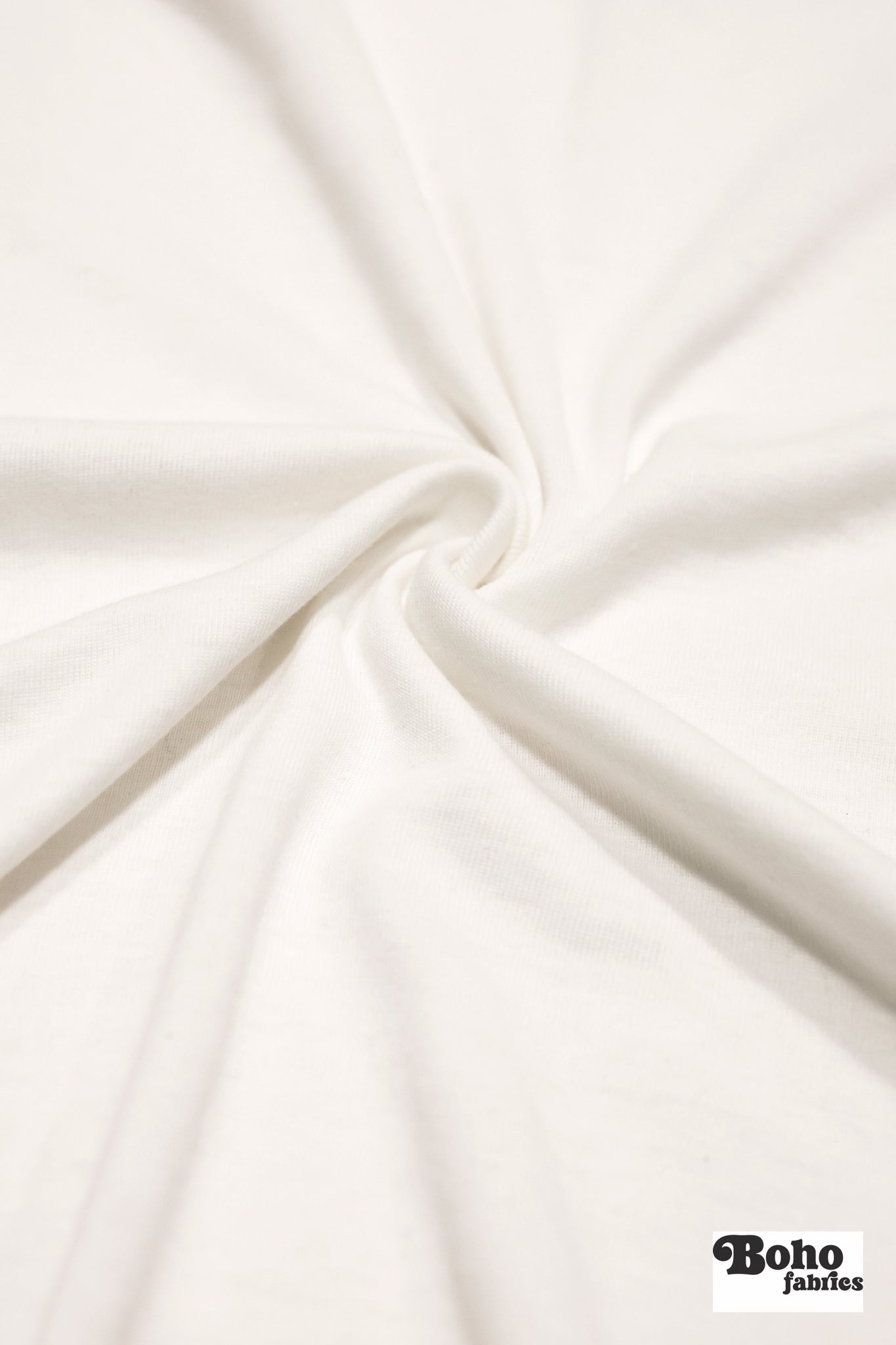 White, 1x1 Rib Knit Fabric - Boho Fabrics - Rib Solid, Knit Fabric