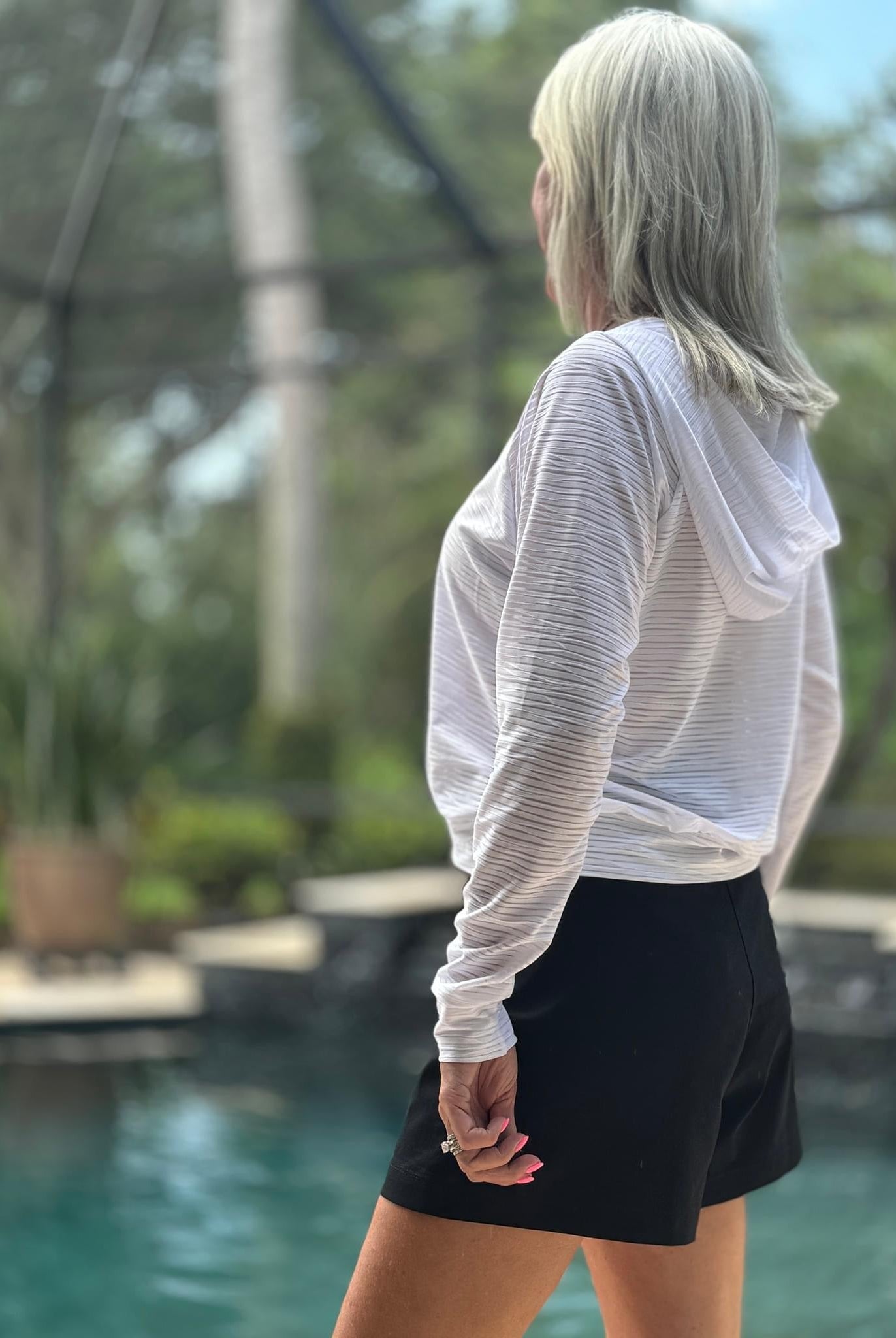 White, Burnout Waves. Jersey Knit. JER - S - 213 - WHT - Boho Fabrics - Jersey Solid, Knit Fabric