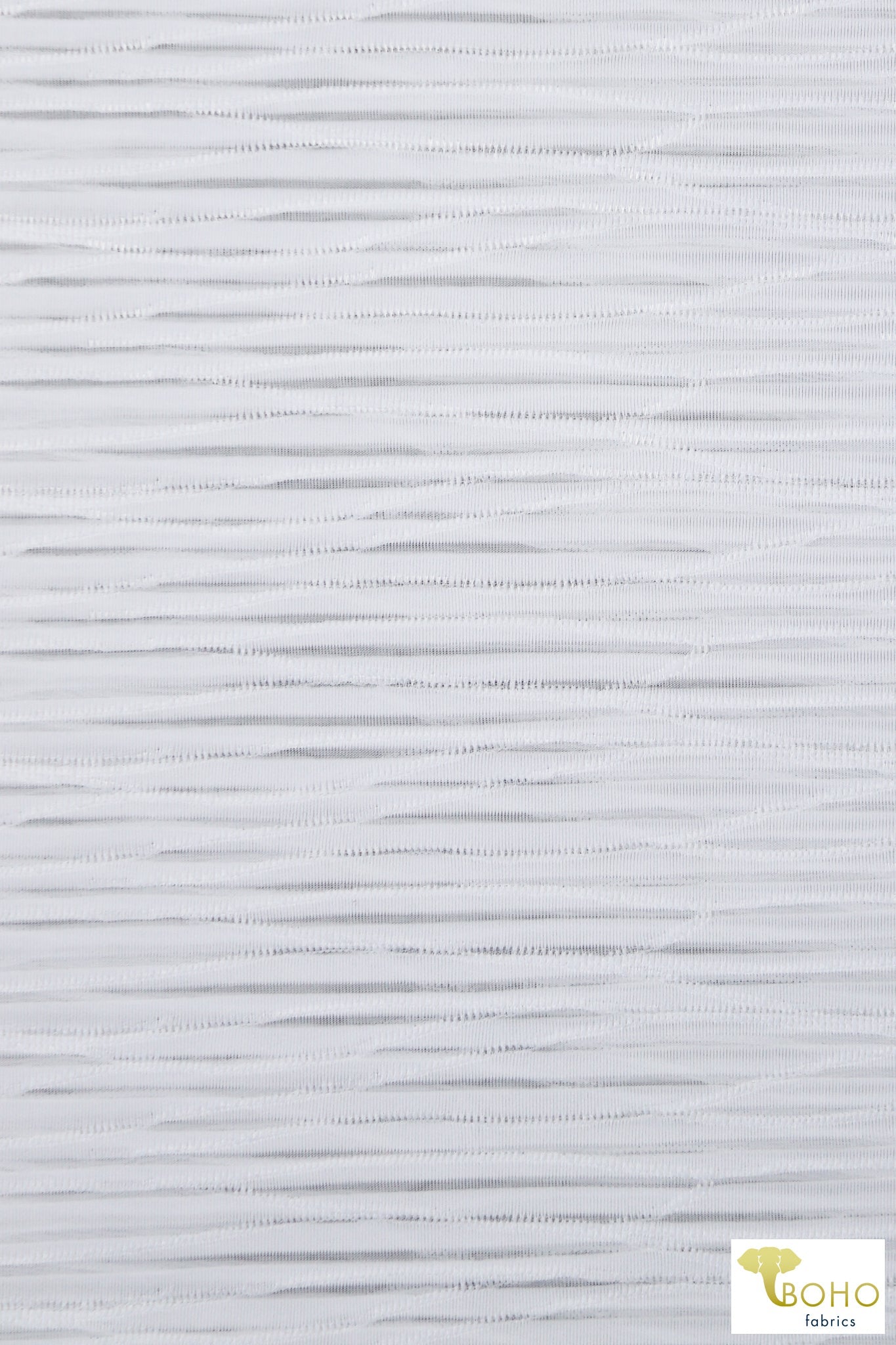 White, Burnout Waves. Jersey Knit. JER-S-213-WHT - Boho Fabrics