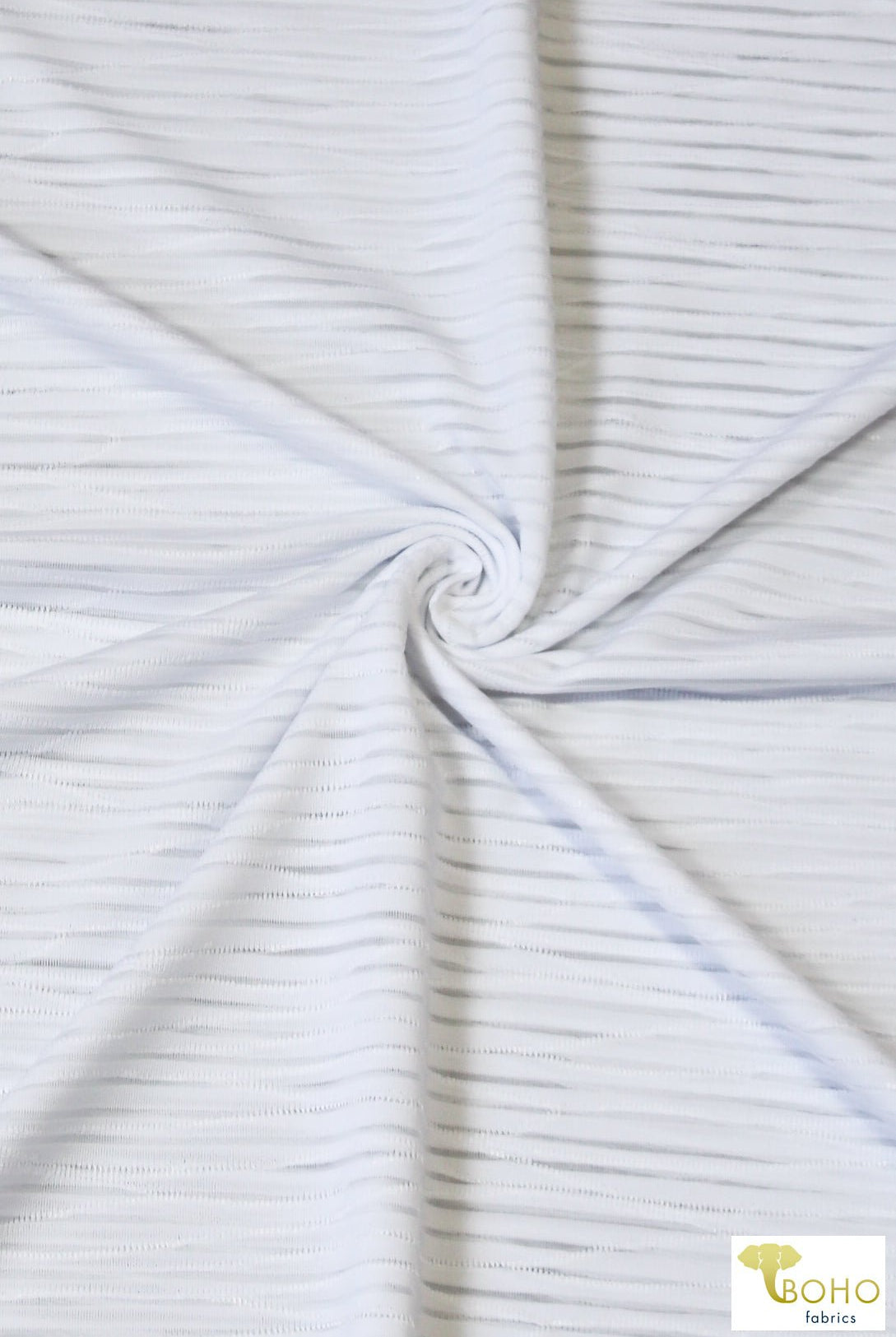 White, Burnout Waves. Jersey Knit. JER-S-213-WHT - Boho Fabrics