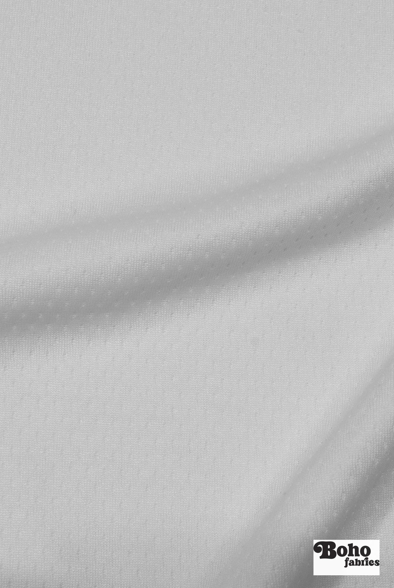 White, Flat Back Dimple, Athletic Mesh Fabric - Boho Fabrics - Athletic Knit Fabric
