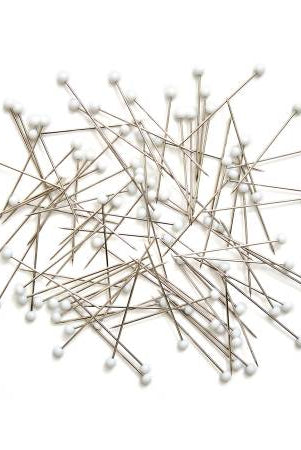 White Glass Head Pins - Boho Fabrics - Pins