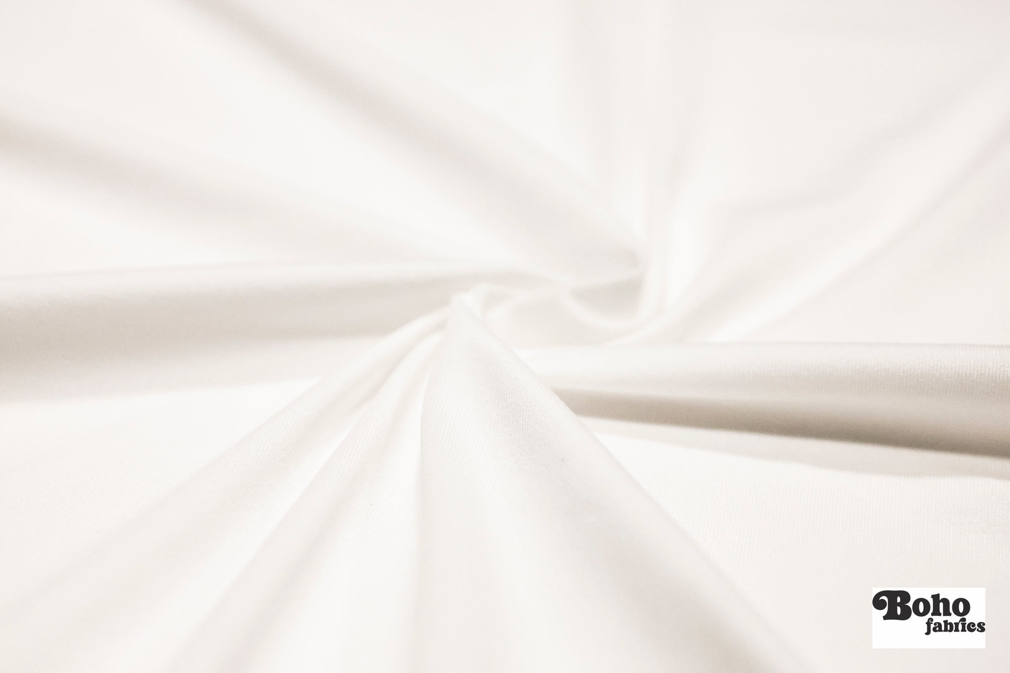 White, Nylon Stretch Lining Knit Fabric - Boho Fabrics - Lining
