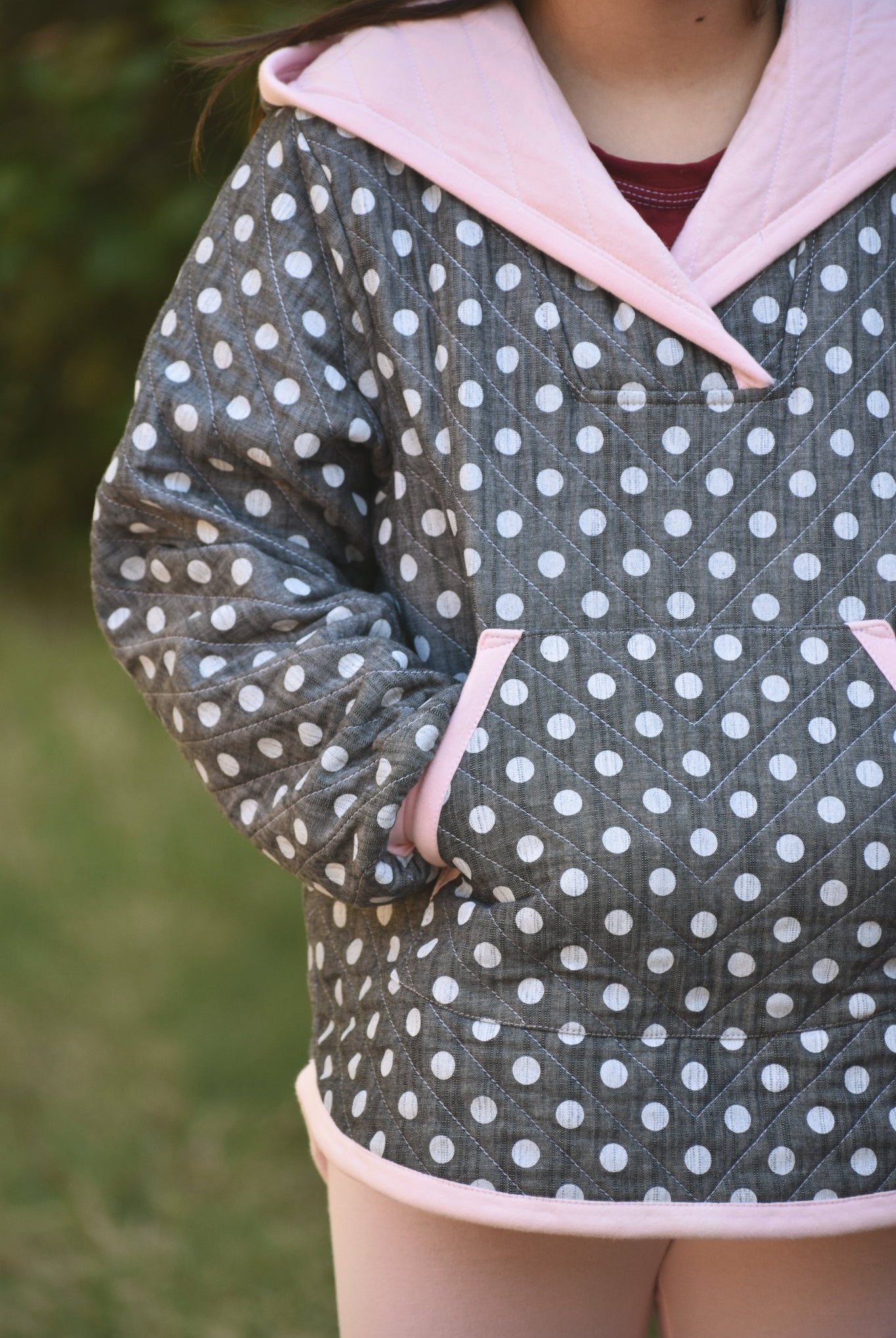 White Polka Dots on Black, Cotton Chambray Woven - Boho Fabrics - Chambray, Woven