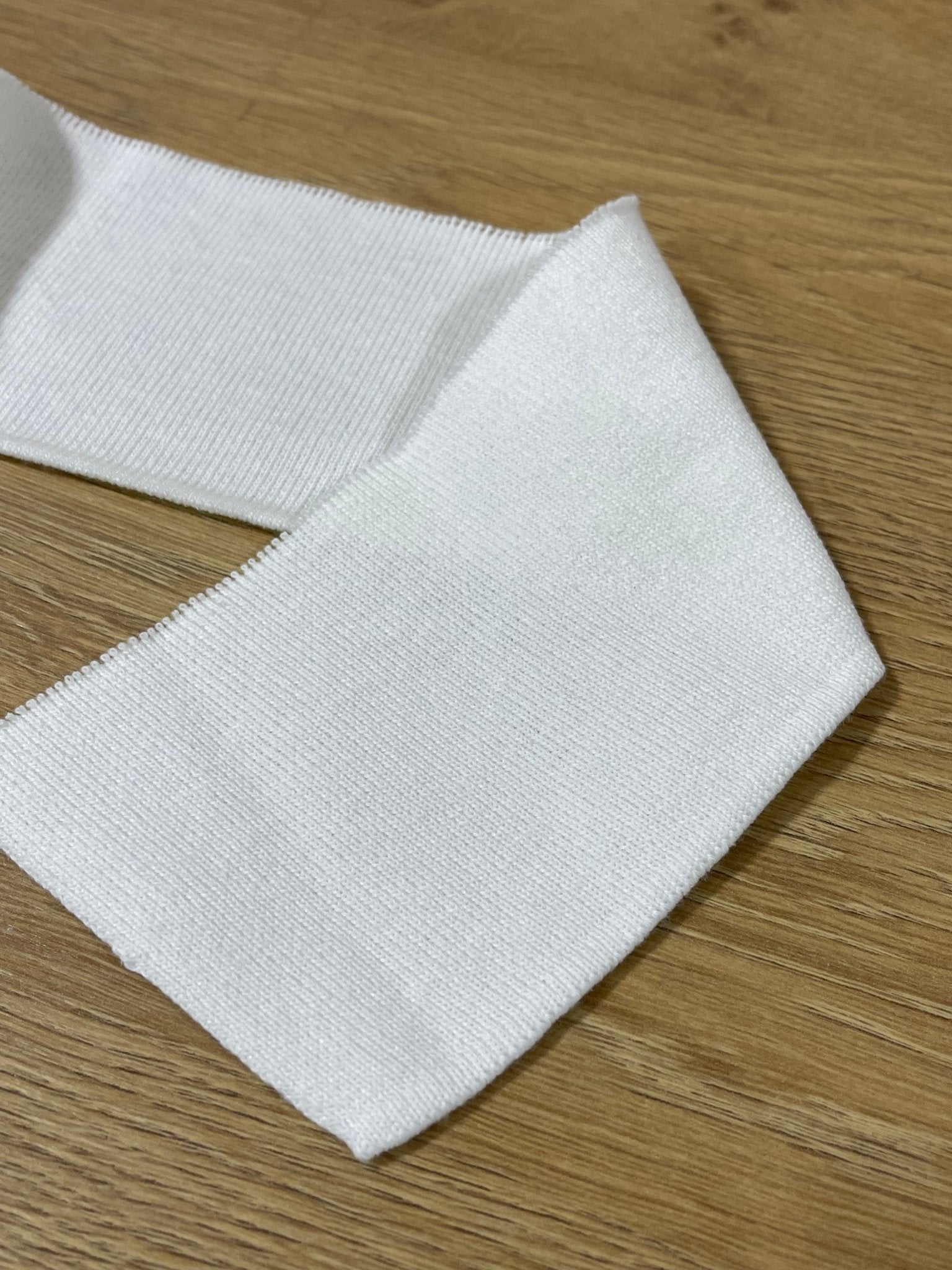 White Polo Collars, Sold Individually. - Boho Fabrics - Rib Solid, Knit Fabric