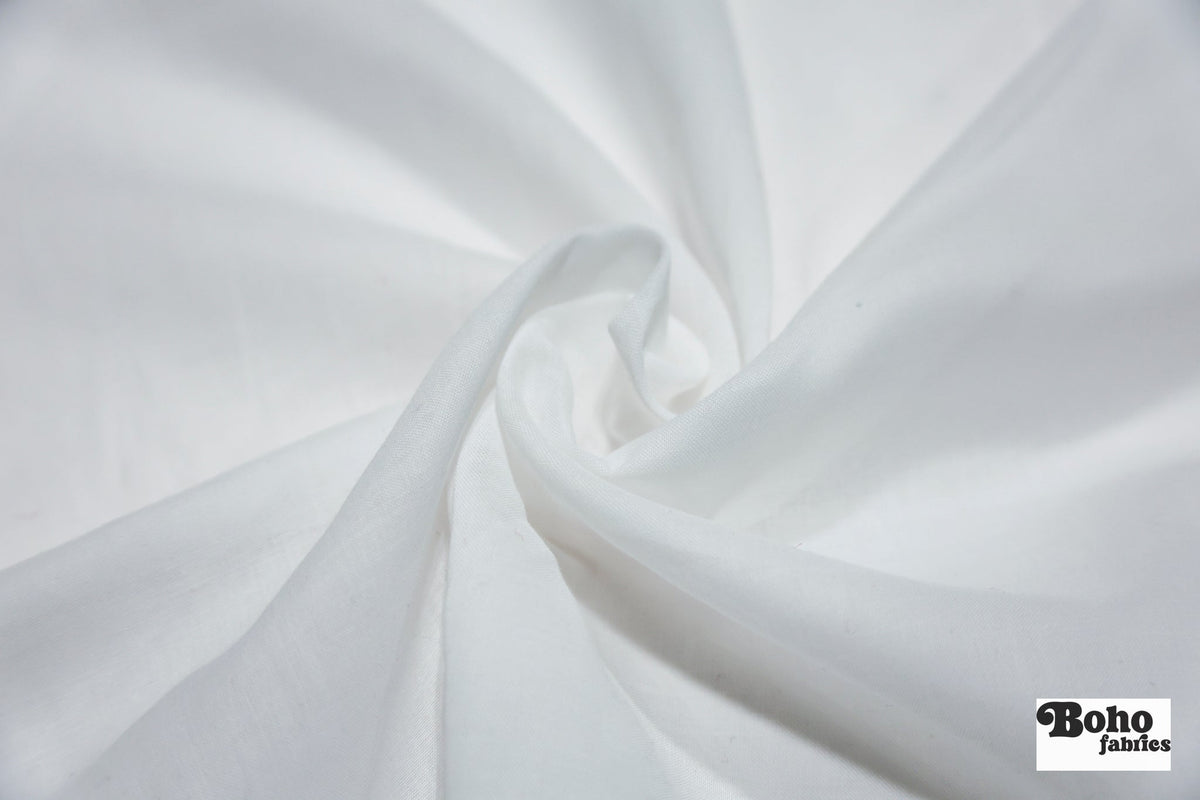 White, Sheer Lawn Woven Fabric - Boho Fabrics - Lawn/Poplin, Woven