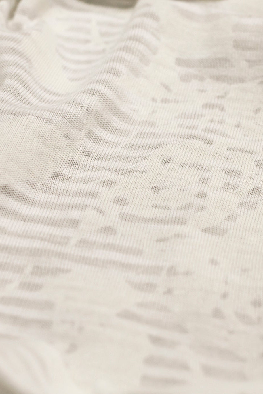 White Striped Floral Burnout Jersey Knit Fabric - Boho Fabrics - Jersey Knit Printed Fabric