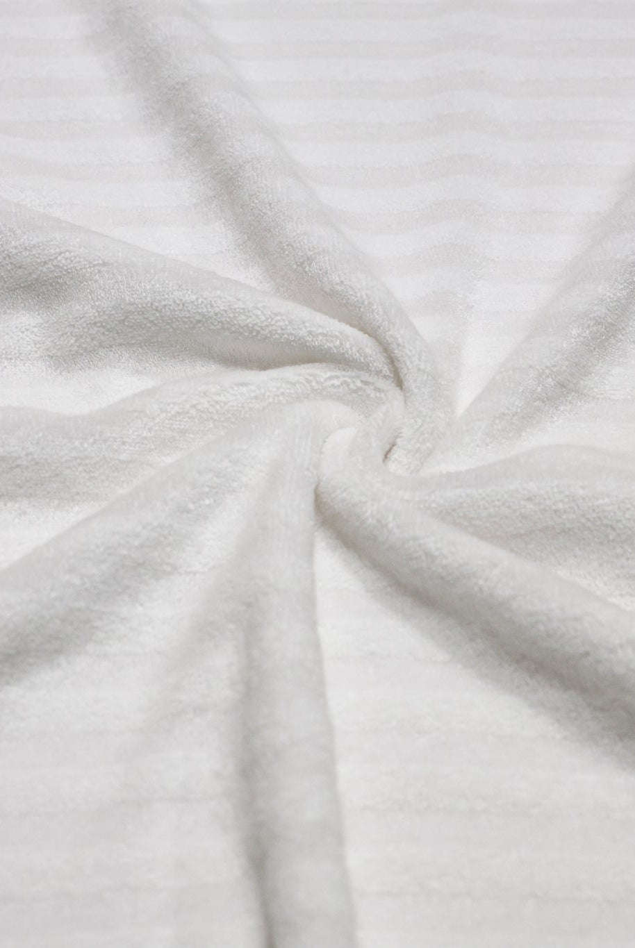 White Striped Terry Cloth Knit Fabric - Boho Fabrics - French Terry Solid Knit