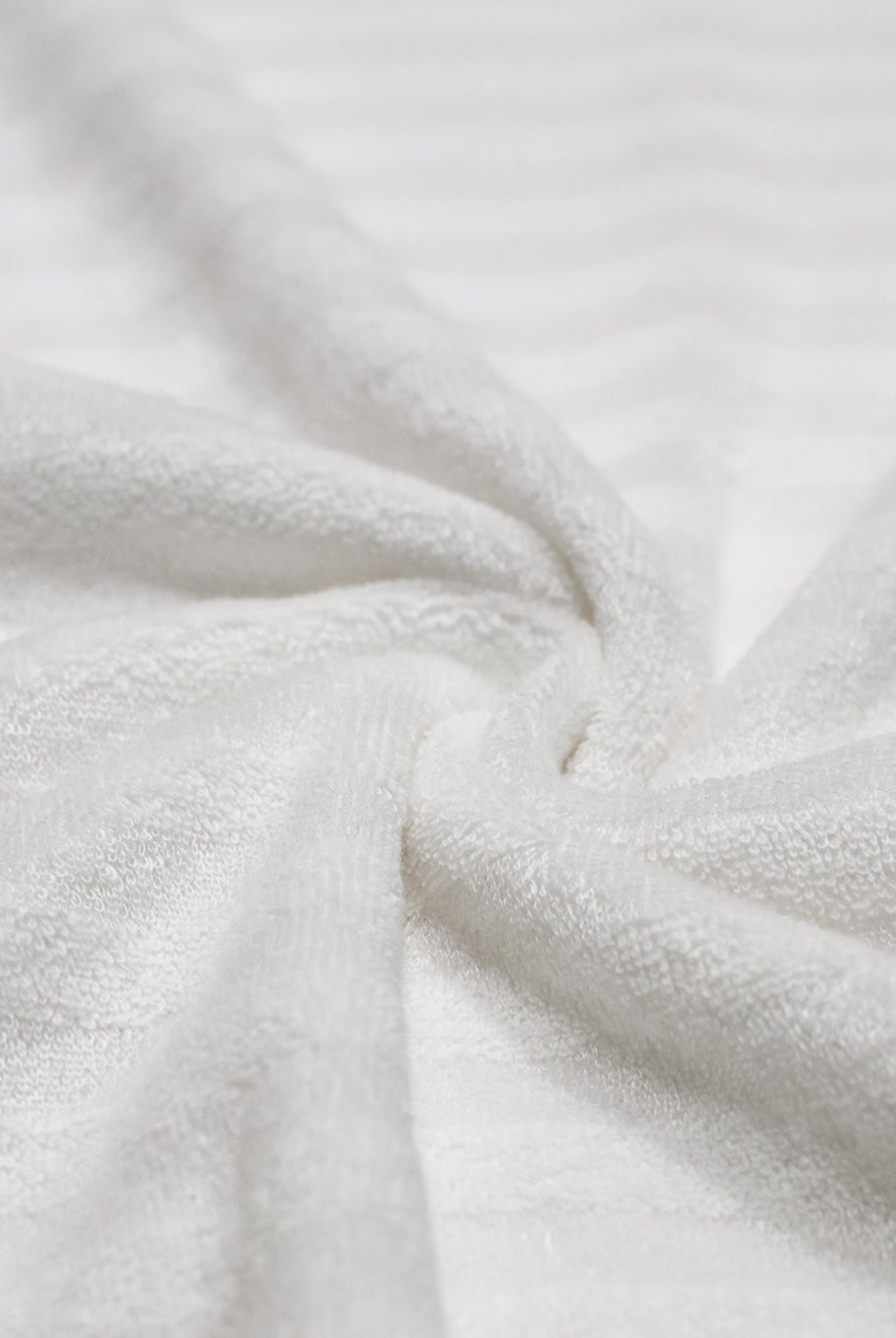 White Striped Terry Cloth Knit Fabric - Boho Fabrics - French Terry Solid Knit