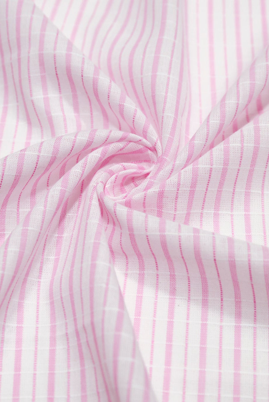 White with Thin Pink Stripes Lightweight Textured Cotton Woven Shirting Fabric - Boho Fabrics - Woven, Fabric
