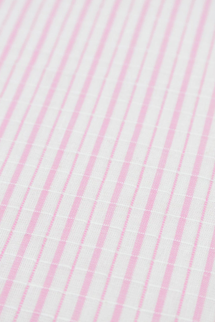 White with Thin Pink Stripes Lightweight Textured Cotton Woven Shirting Fabric - Boho Fabrics - Woven, Fabric