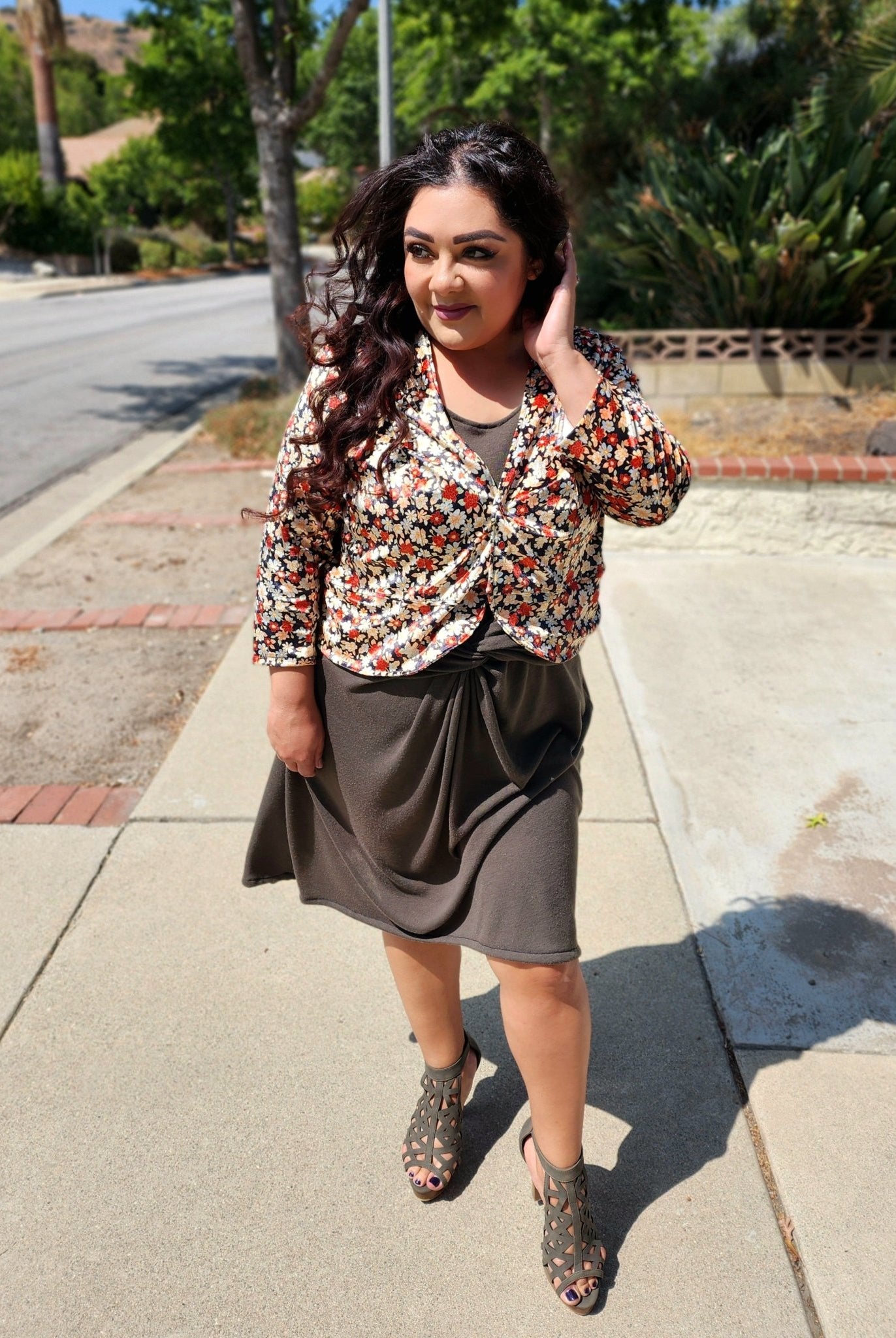 Winter Blooms, Stretch Velvet Print - Boho Fabrics - Stretch Velvet Knit Fabric