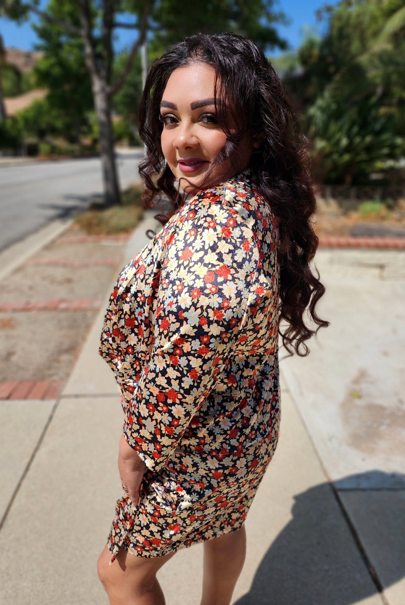 Winter Blooms, Stretch Velvet Print - Boho Fabrics - Stretch Velvet Knit Fabric