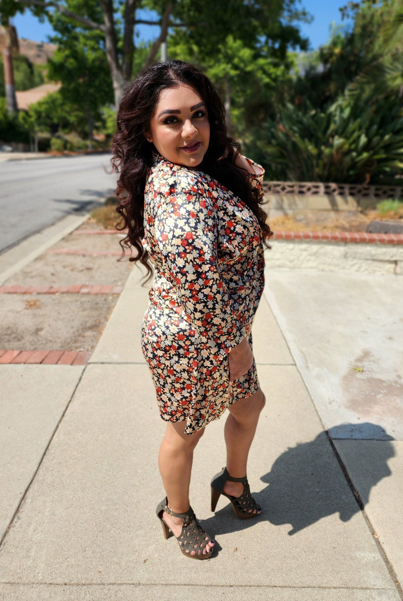 Winter Blooms, Stretch Velvet Print - Boho Fabrics - Stretch Velvet Knit Fabric