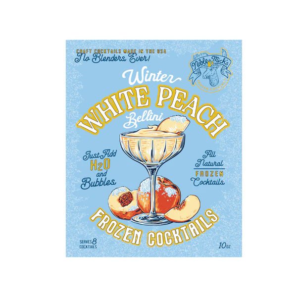 Winter White Peach Bellini, Noble Mick's Frozen Cocktail Drink Mix - Boho Fabrics - Holiday Gifts
