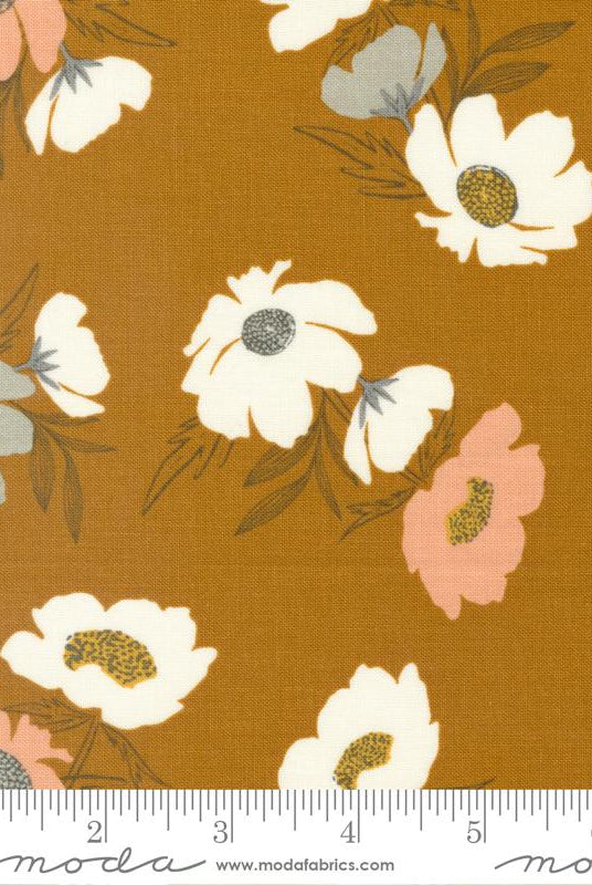 Woodland Wildflowers Caramel 45582 22 Moda 1 - Boho Fabrics - Quilting Cotton, Woven