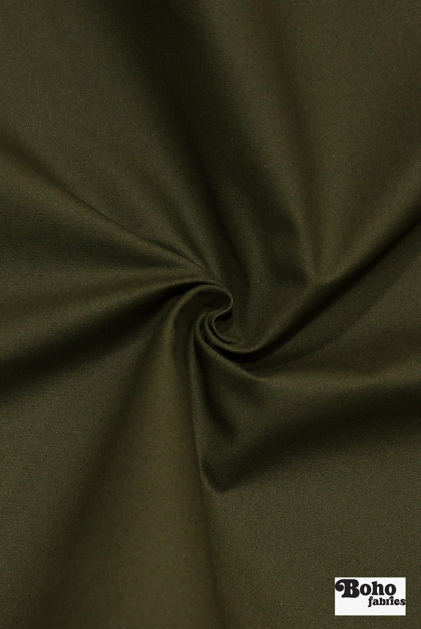 Woodsy Green, Deadstock Cotton Duck Canvas Woven Fabric - Boho Fabrics - Canvas Fabric