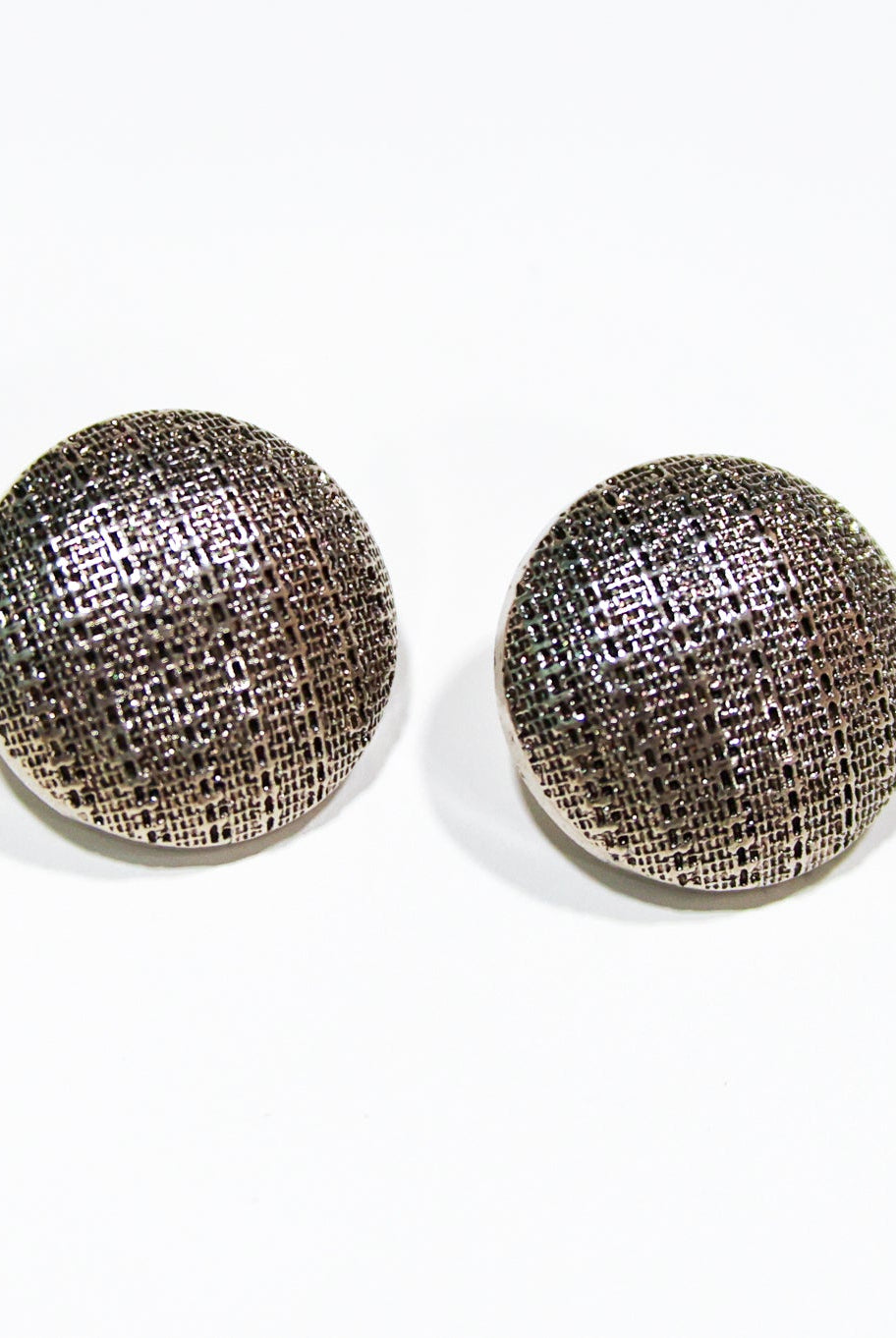Woven Silver Plastic Dome Shank Buttons. 28L (18mm / 11/16"), 34L (21mm / 7/8") - Boho Fabrics - Buttons & Snaps