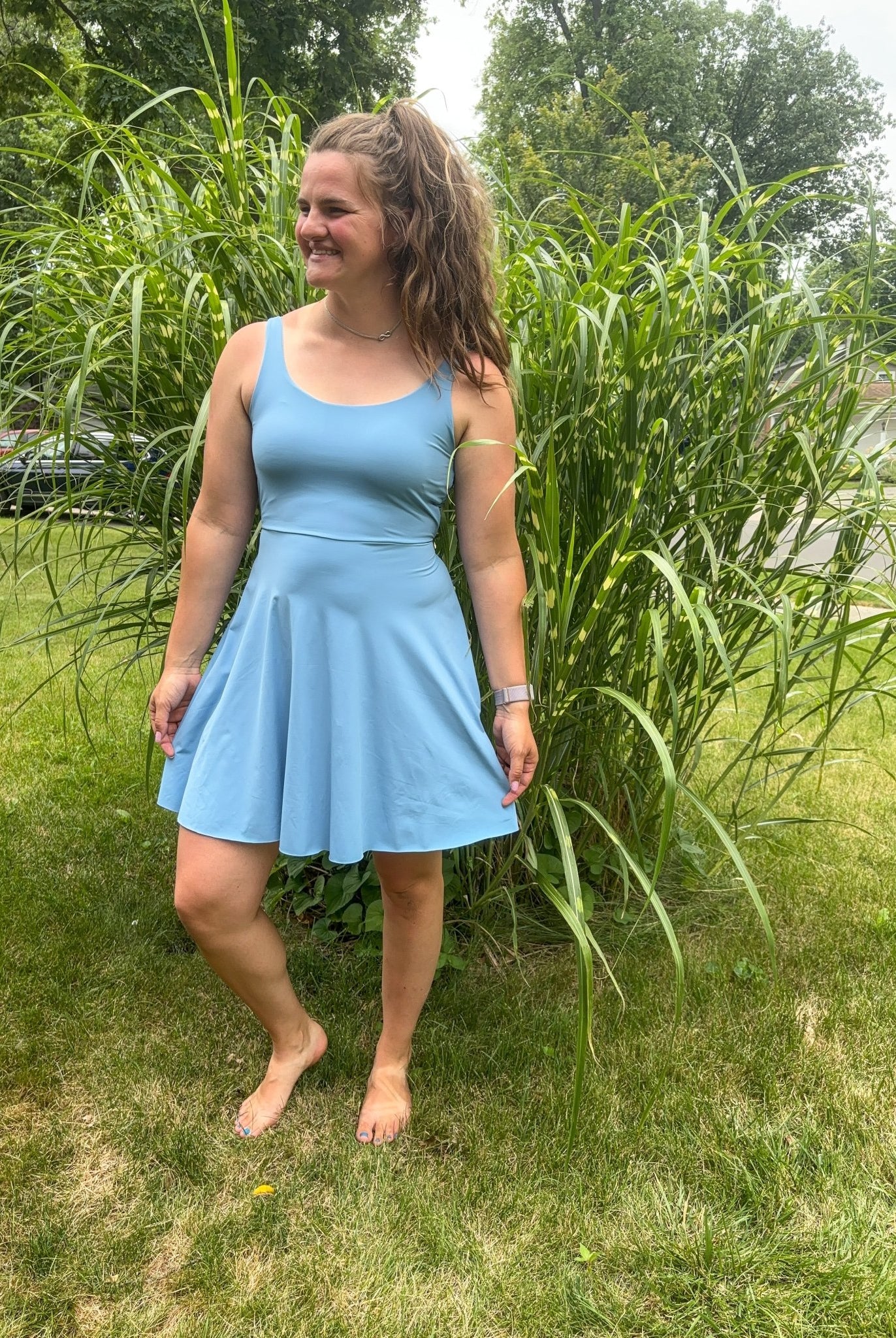 Year End Edit Special - PRECUTS! Sky Blue, Nylon/Spandex. Athletic Knit Fabric - Boho Fabrics - Athletic Knit Fabric