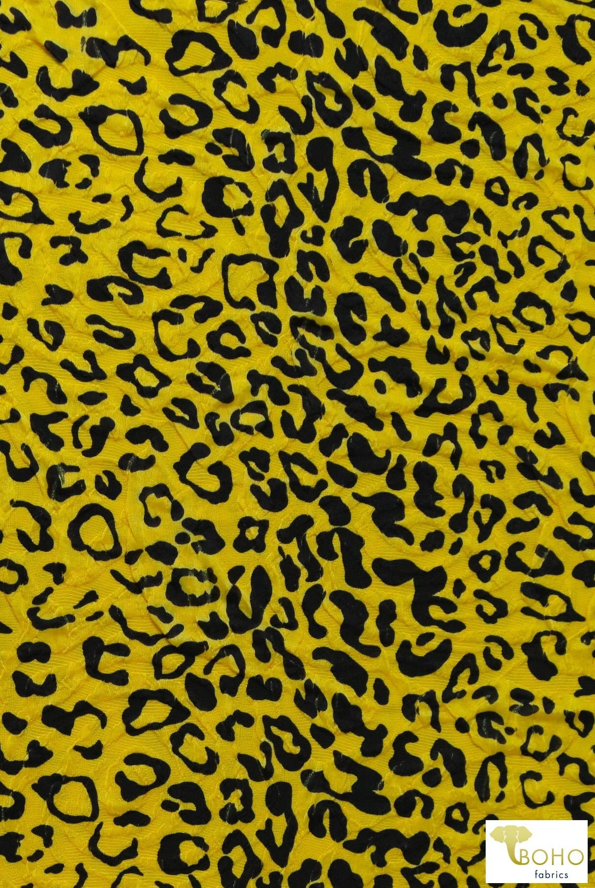 Yellow Cheetah Jacquard Knit. JQD-108 - Boho Fabrics