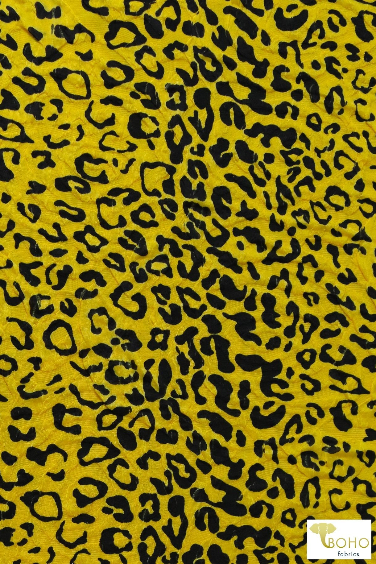 Yellow Cheetah Jacquard Knit. JQD-108 - Boho Fabrics