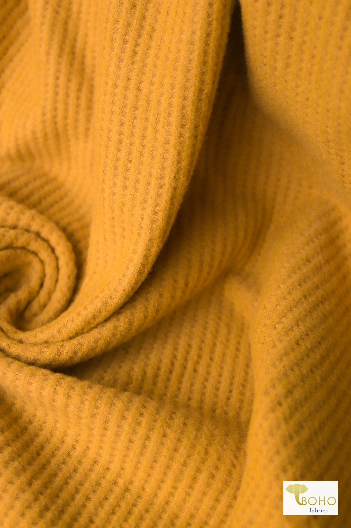 Yellow Honey, Brushed Thermal Knit. WAFF - Boho Fabrics