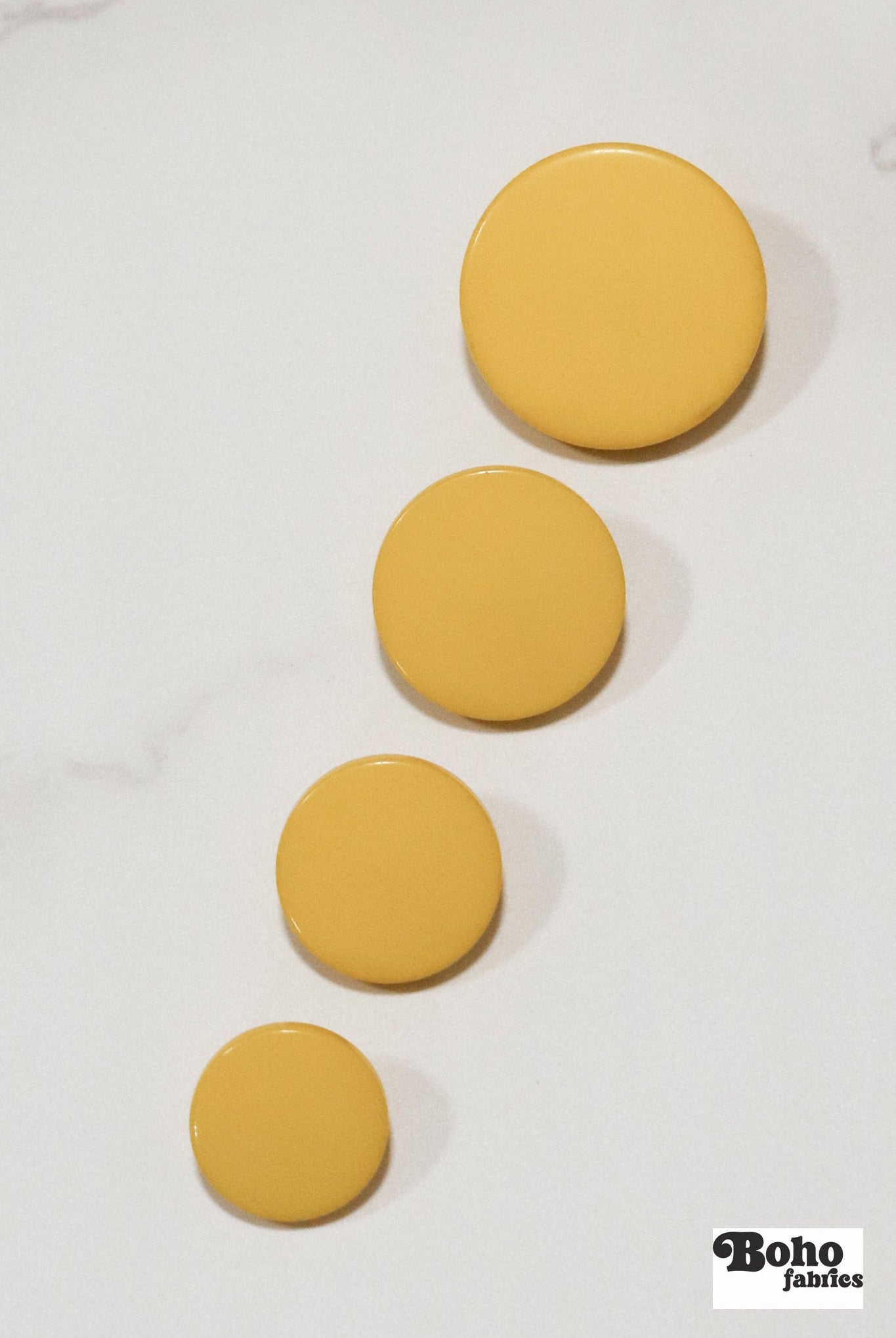 Yellow, Mod Gambit, Shank Button. Available in 15mm, 18mm, 20mm, 25mm - Boho Fabrics - Buttons & Snaps