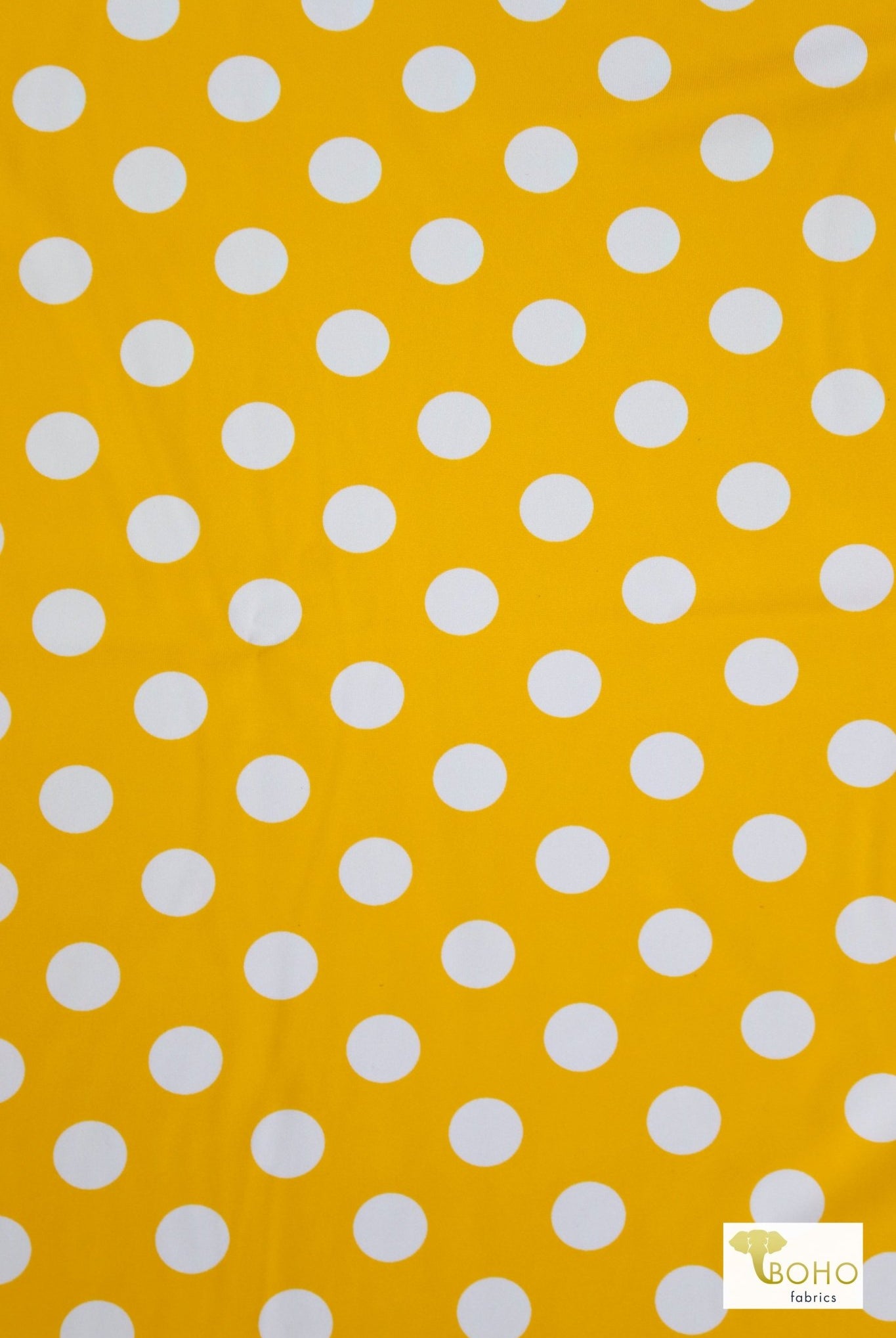 Yellow Polka Dot Bikini, Swim/Athletic Knit Fabric (30" Panel) - Boho Fabrics - Swim Knit, Printed Fabric