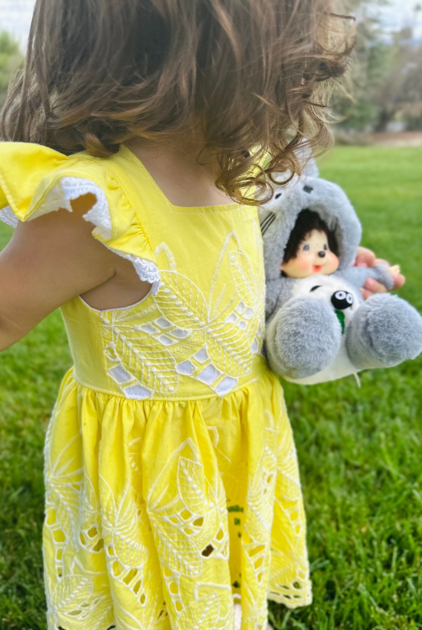 Yellow, Retro Tropic Embroidered Florals, Cotton Woven Fabric - Boho Fabrics - Shirting, Woven