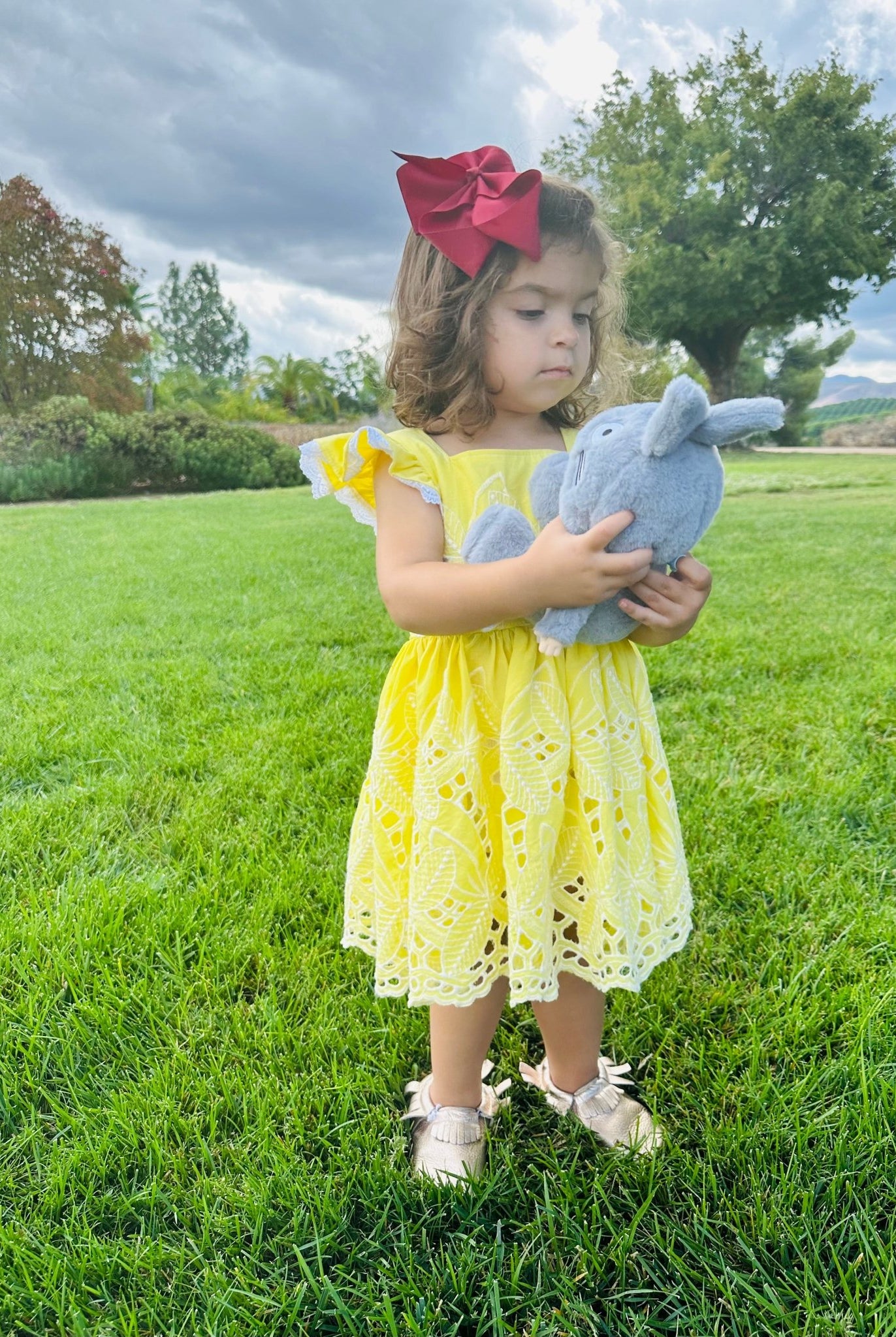 Yellow, Retro Tropic Embroidered Florals, Cotton Woven Fabric - Boho Fabrics - Shirting, Woven