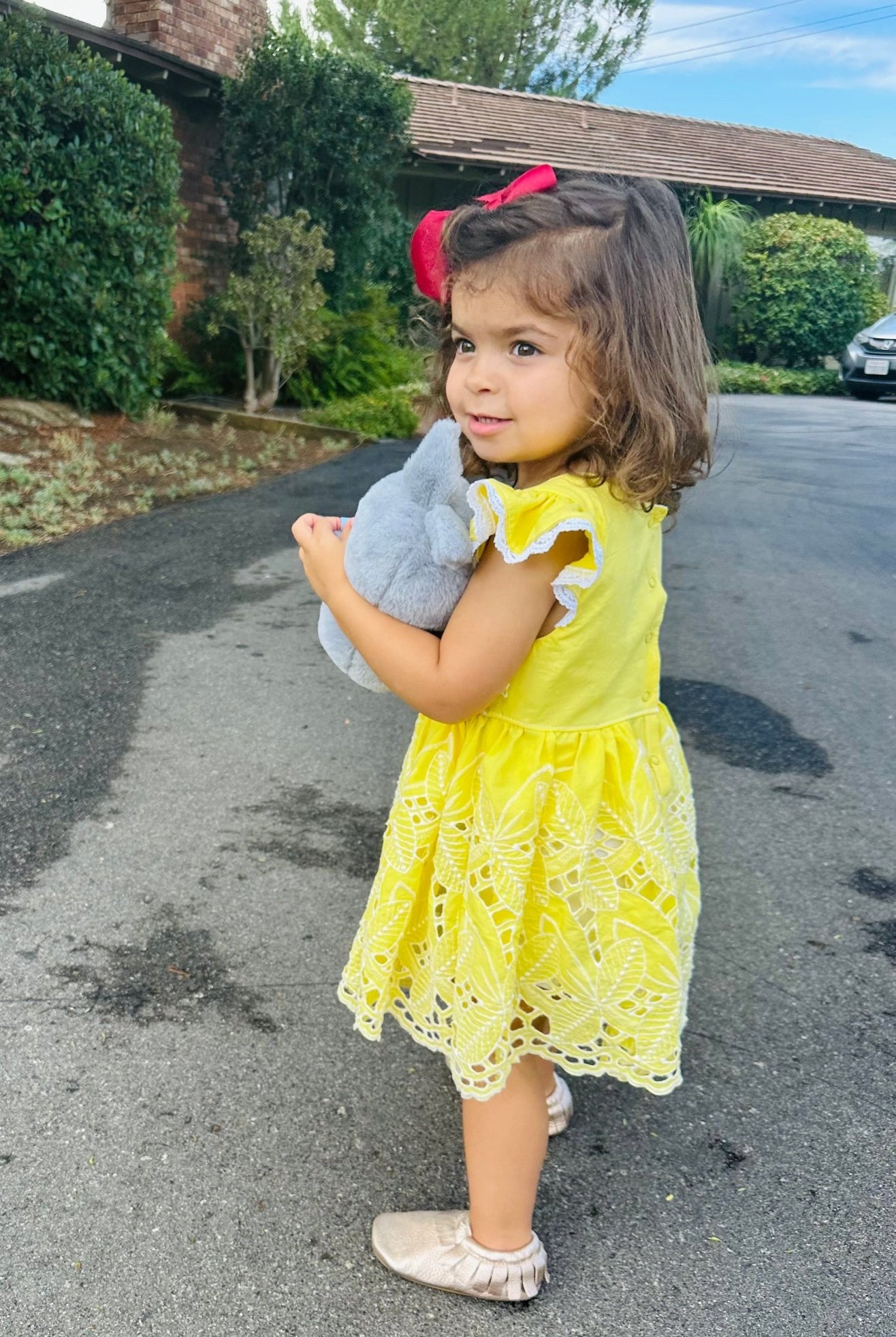 Yellow, Retro Tropic Embroidered Florals, Cotton Woven Fabric - Boho Fabrics - Shirting, Woven